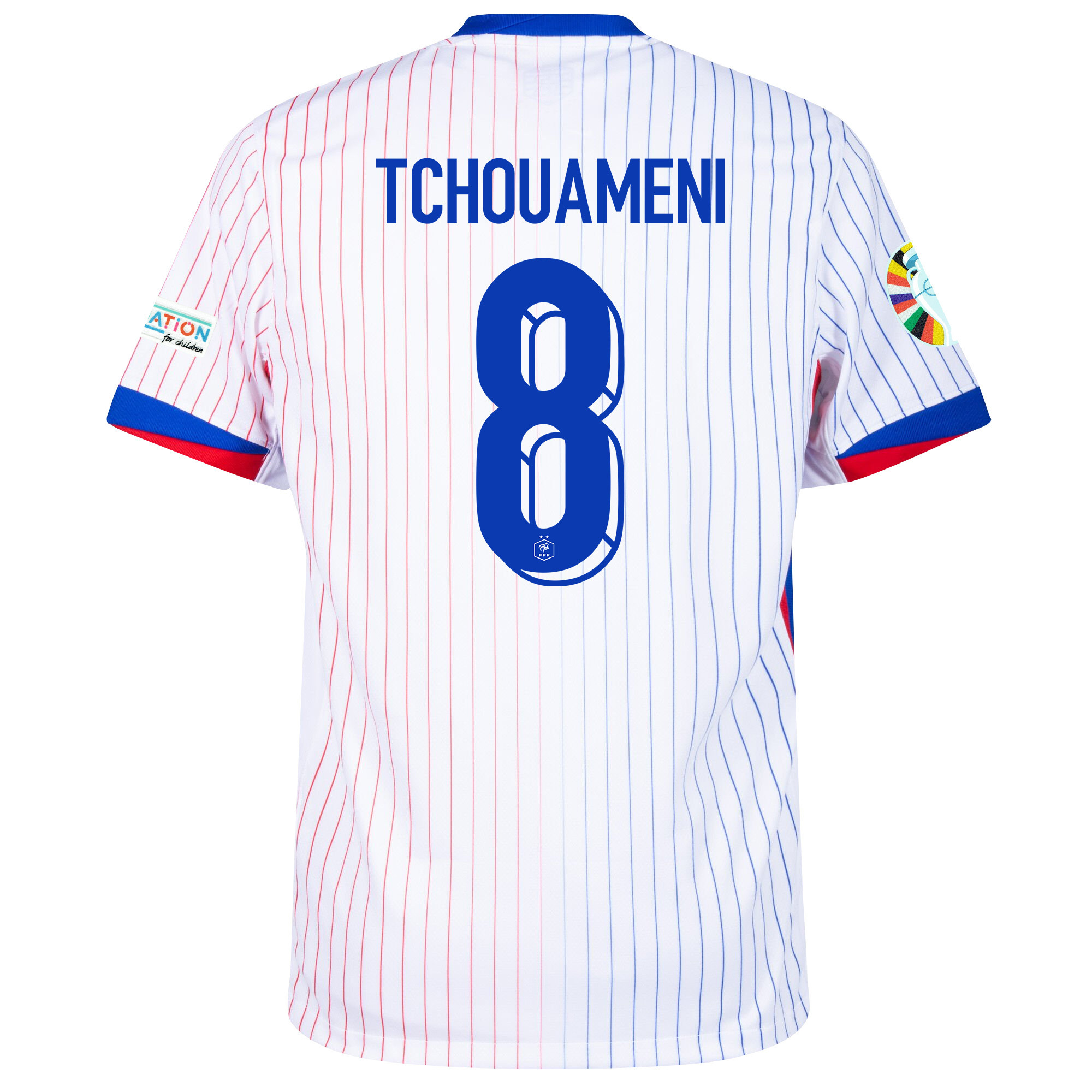 Aurélien Tchouameni 8 France National Team 2024/25 Away Jersey - Euro UEFA Patch - Men, White