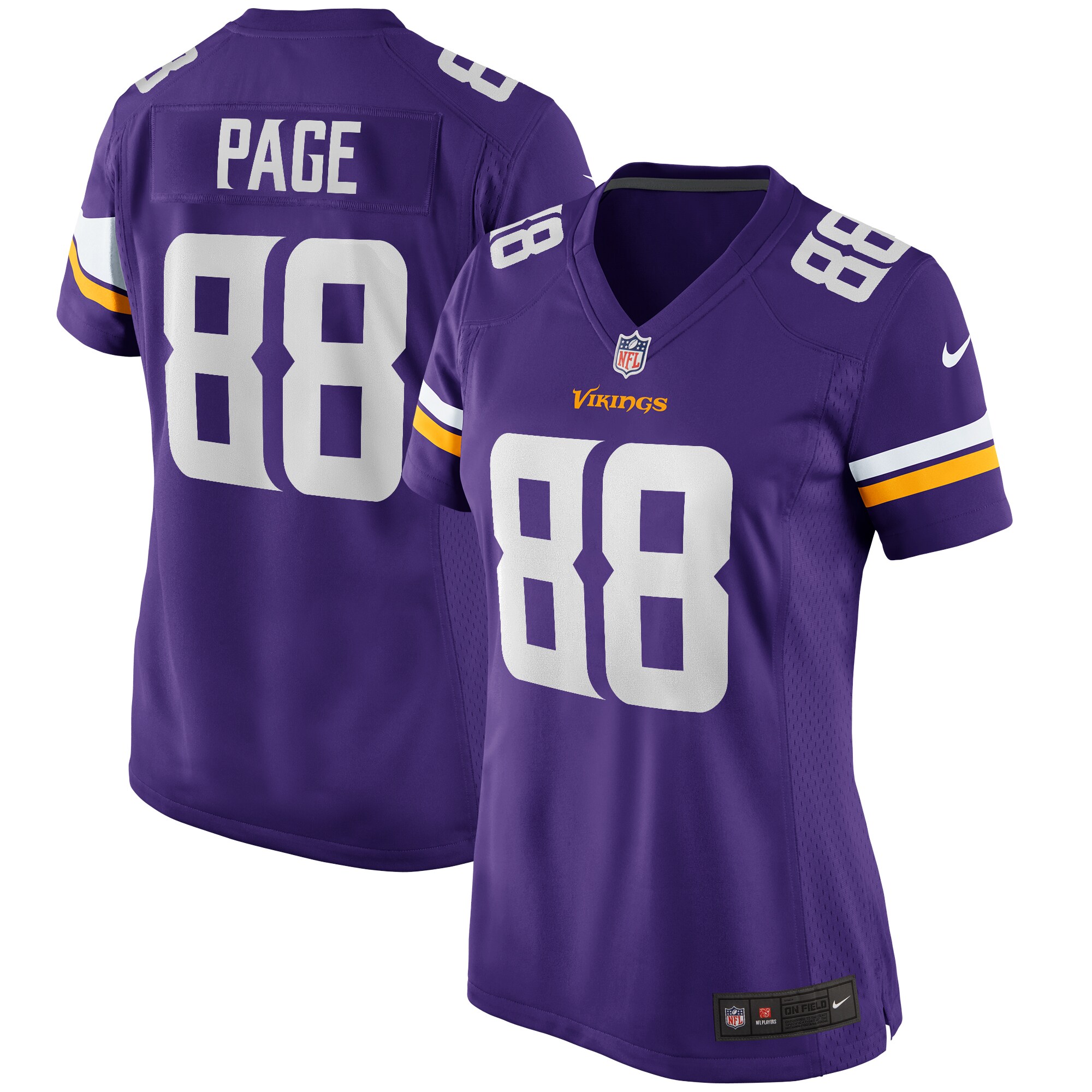 Alan Page Minnesota Vikings  Women's Game Retired Player Jersey - Purple