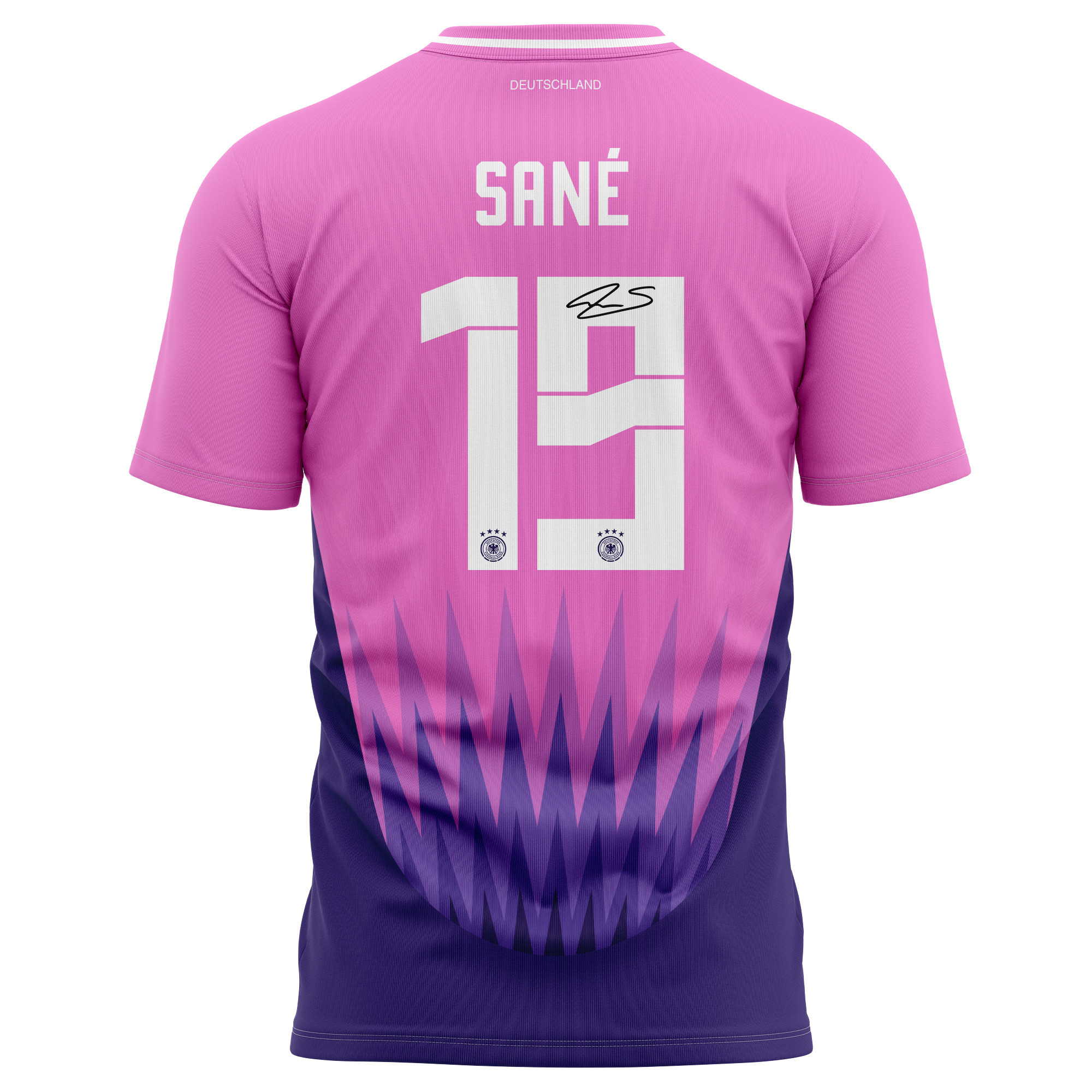 Leroy Sané 19 Signed Germany National Team 2024 Away Kits AOP T-shirt Autographed- Purple
