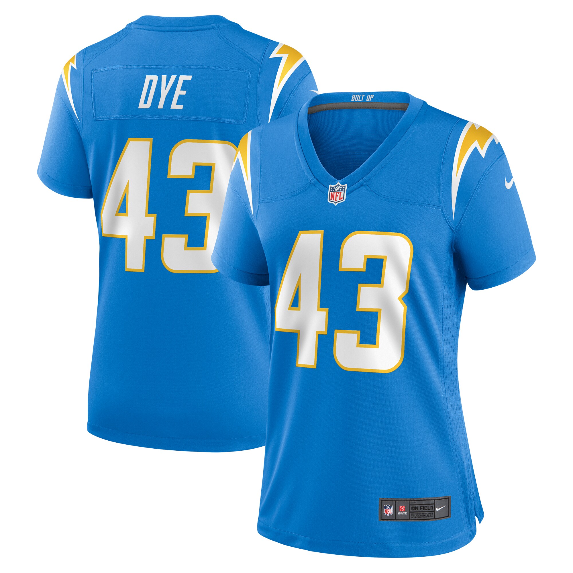 Troy Dye Los Angeles Chargers  Women's  Game Jersey -  Powder Blue