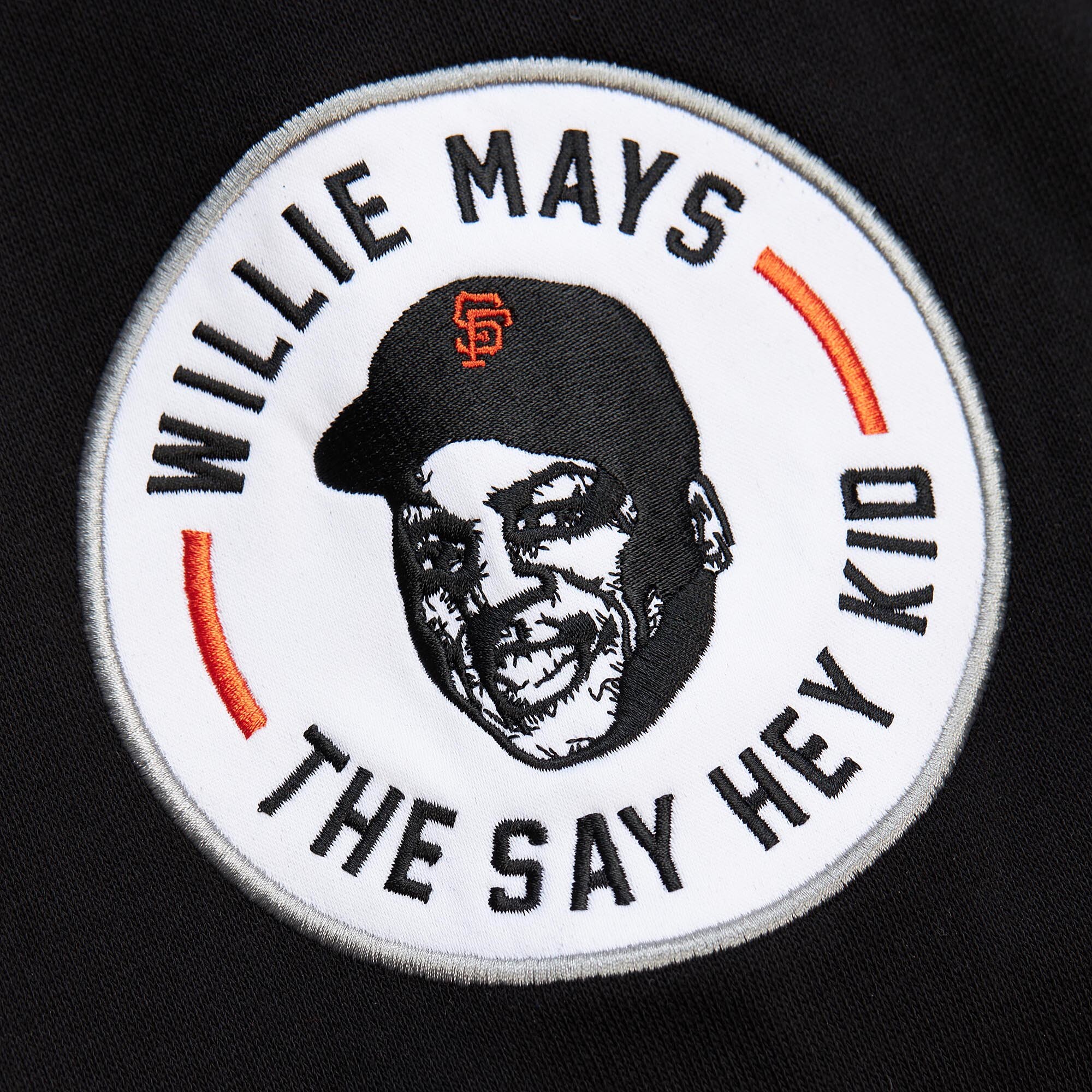 Willie Mays San Francisco Giants Mitchell & Ness Vintage Logo Name & Number Pullover Hoodie - Black