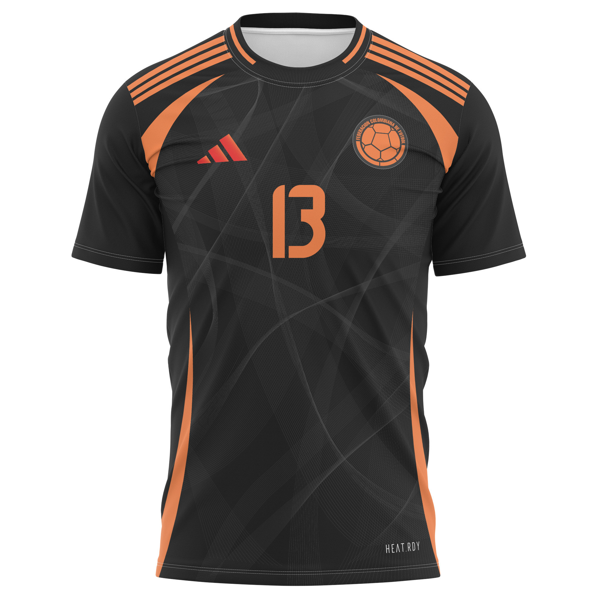 Yerry Mina 13 Colombia National Team 2024 Away Kits AOP T-shirt - Black