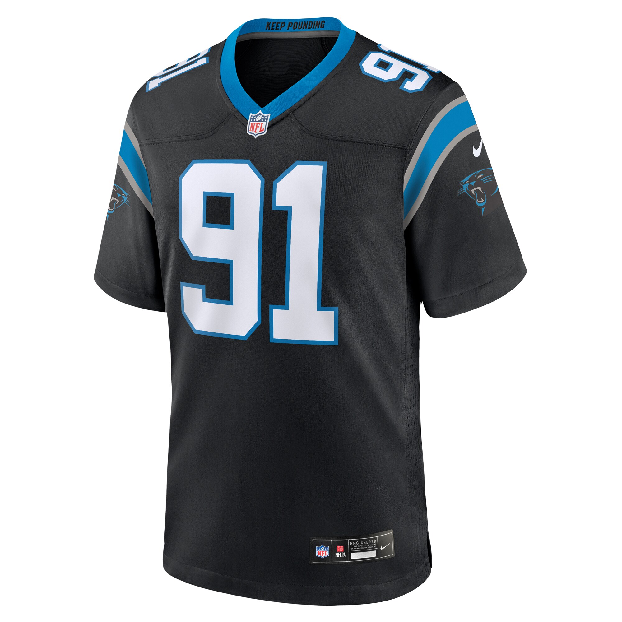 Nick Thurman Carolina Panthers  Team Game Jersey -  Black