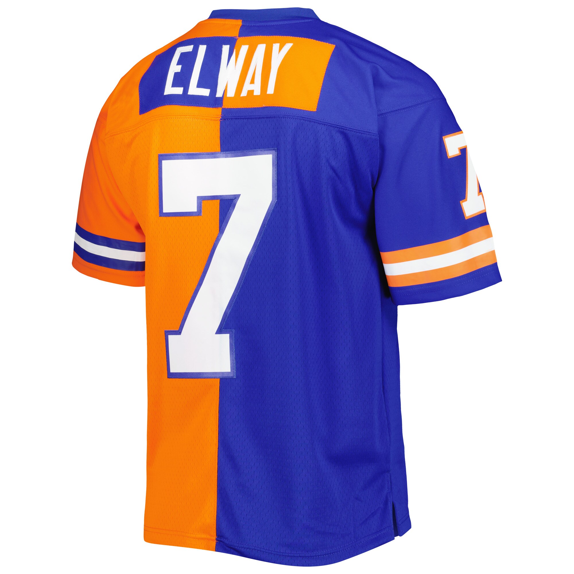John Elway Denver Broncos Mitchell & Ness 1990 Split Legacy Replica Jersey - Royal\/Orange