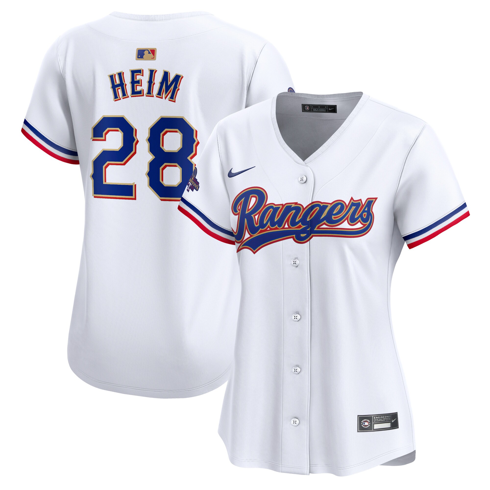 Jonah Heim Texas Rangers  Women's 2024 Gold Collection Limited Player Jersey\u00c2\u00a0\u00e2\u20ac\u201c White