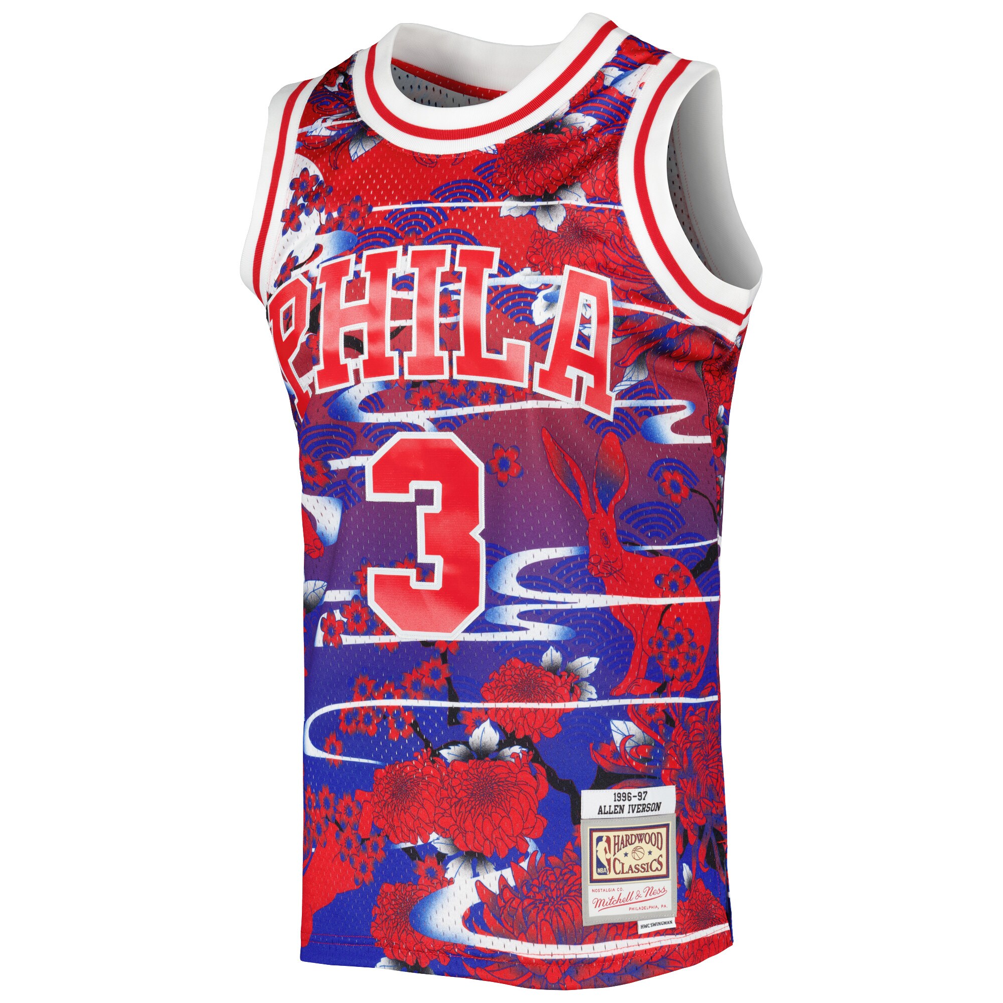 Allen Iverson Philadelphia 76ers Mitchell & Ness 1996\/97 Hardwood Classics Lunar New Year Swingman Jersey - Red