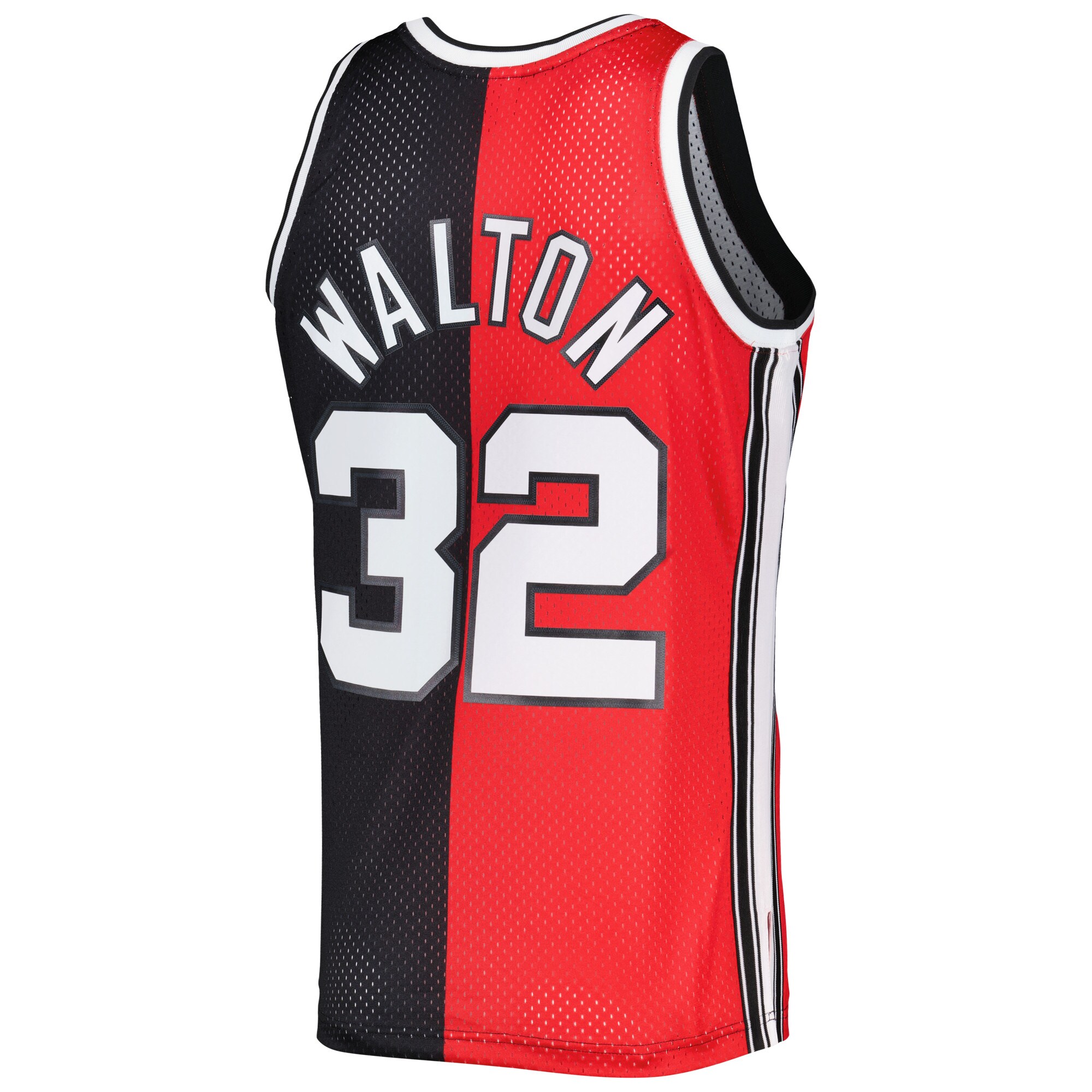Bill Walton Portland Trail Blazers Mitchell & Ness Hardwood Classics 1976\/77 Split Swingman Jersey - Red\/Black