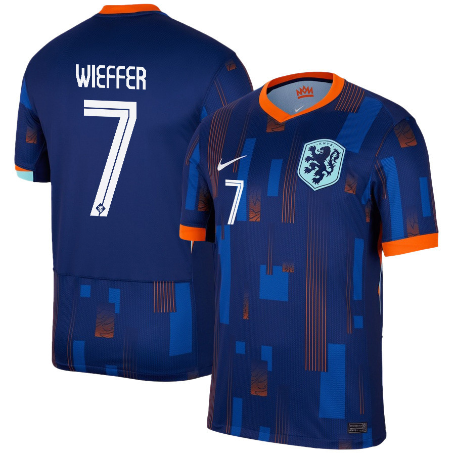 Mats Wieffer 7 Netherlands National Team 2024/25 Away Men Jersey - Navy