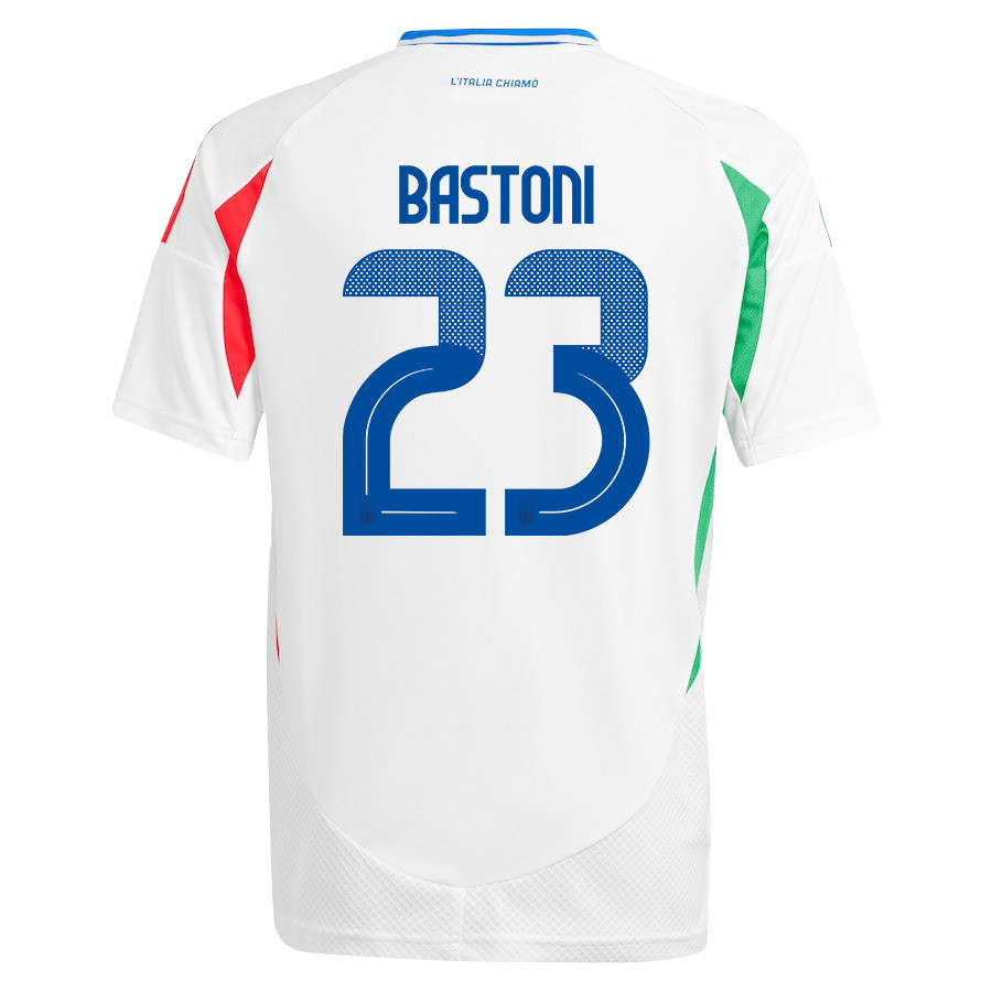 Alessandro Bastoni 23 Italy National Team 2024/25 Away YOUTH Jersey - White