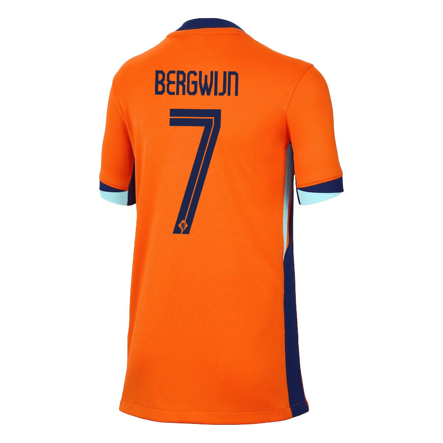 Steven Bergwijn 7 Netherlands National Team 2024/25 Home YOUTH Jersey - Orange