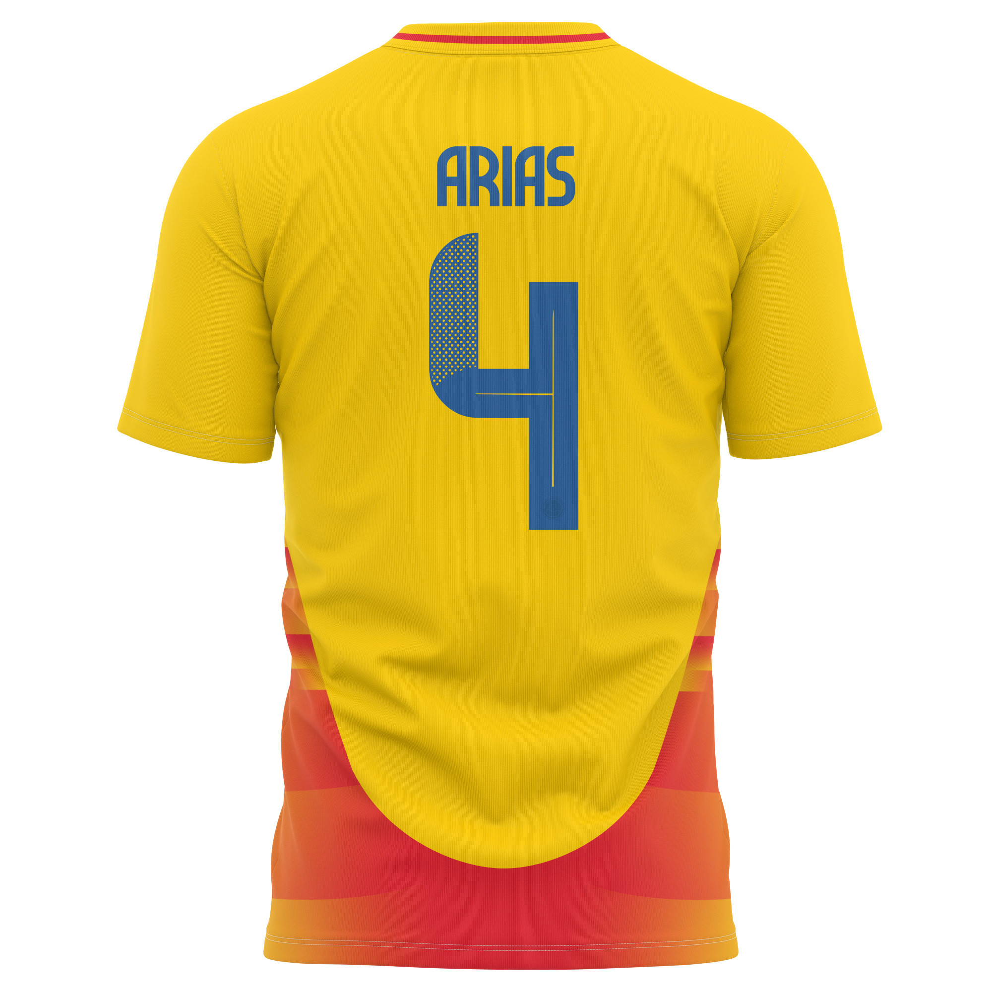 Santiago Arias 4 Colombia National Team 2024 Home Kits AOP T-shirt - Yellow