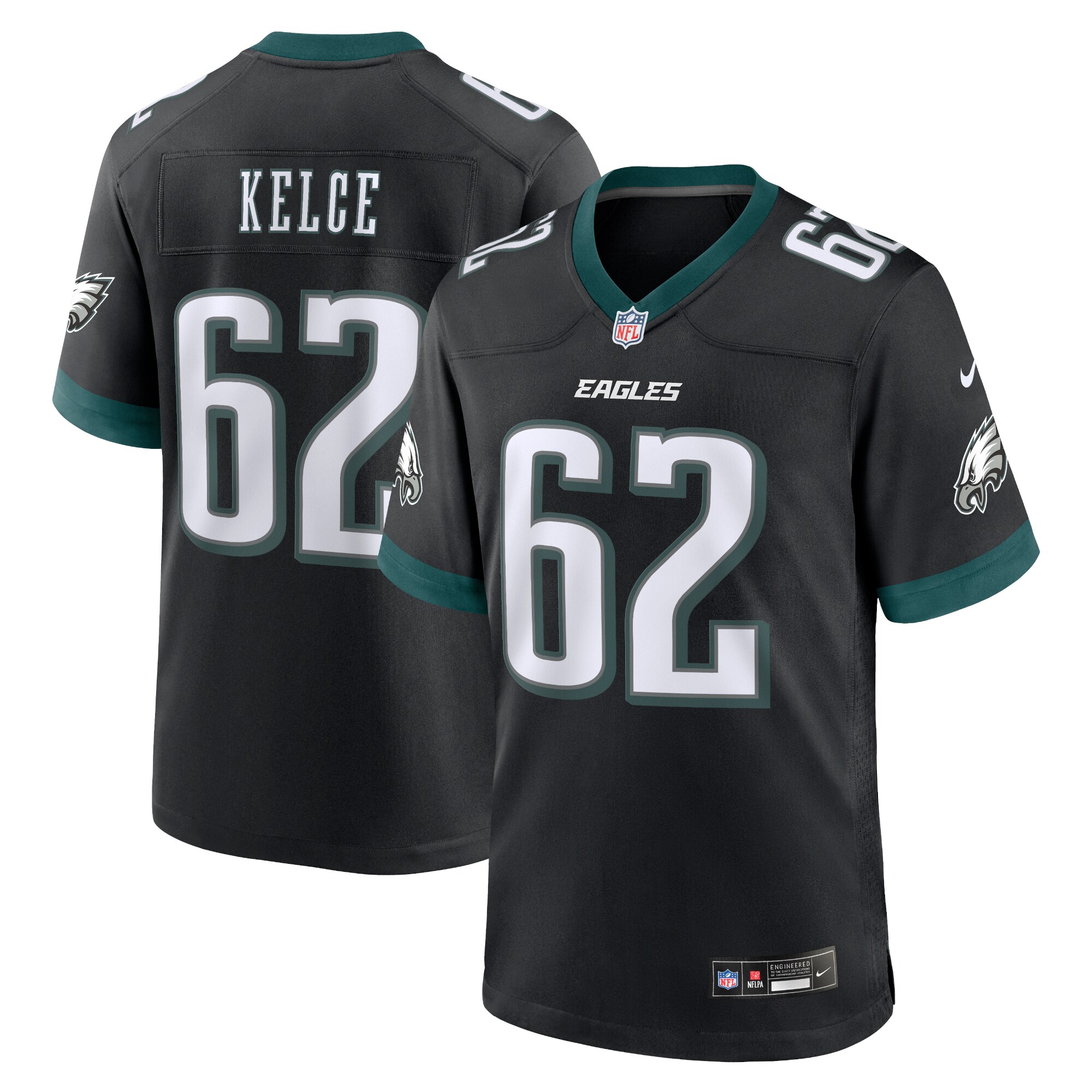 Jason Kelce Philadelphia Eagles  Alternate Game Jersey - Black