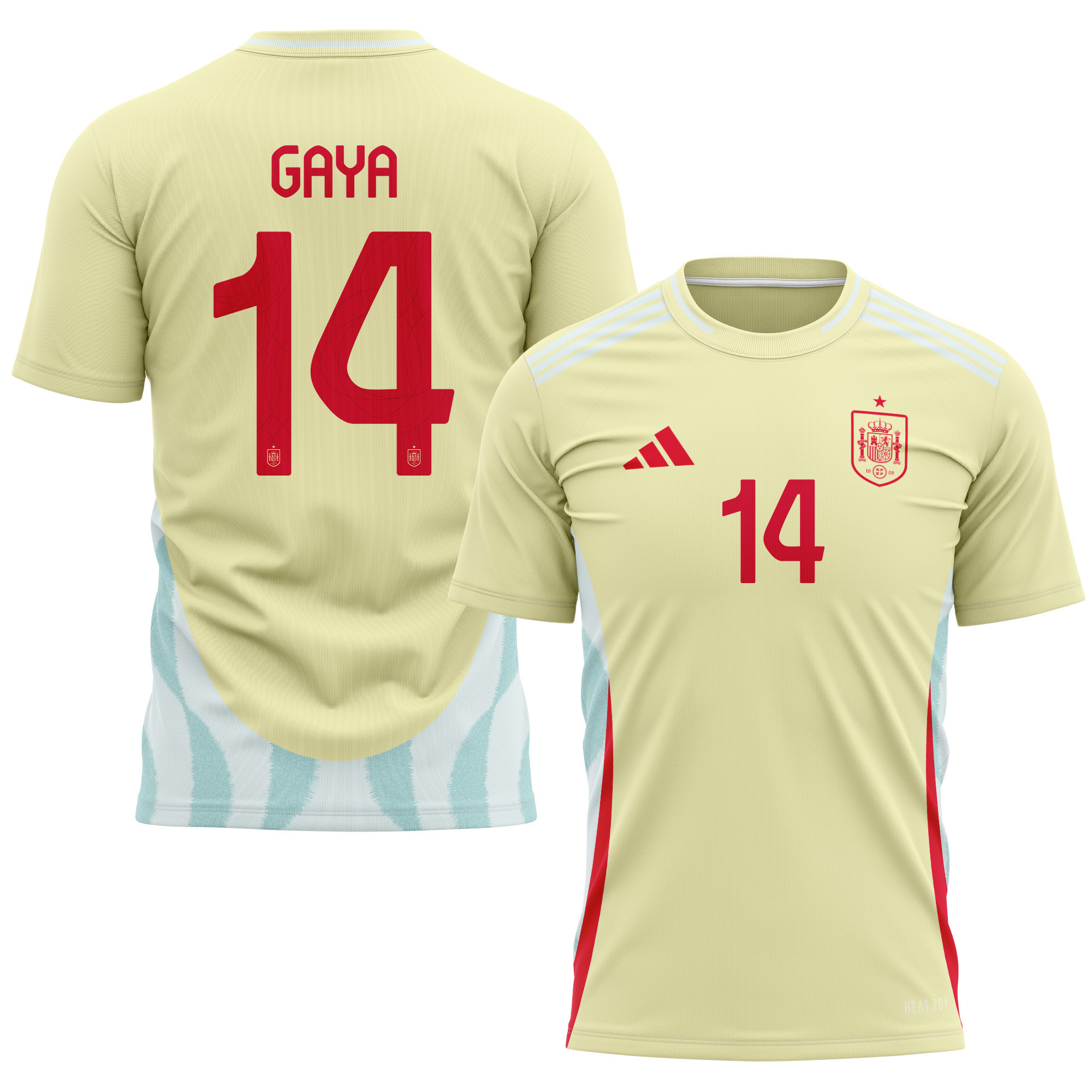 José Gayà 14 Spain National Team 2024 Away Kits AOP T-shirt - Yellow