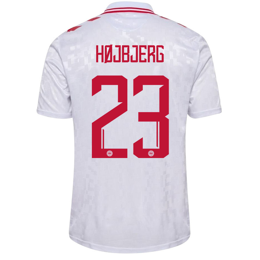 Pierre-Emile Højbjerg 23 Denmark National Team 2024/25 Away Men Jersey - White