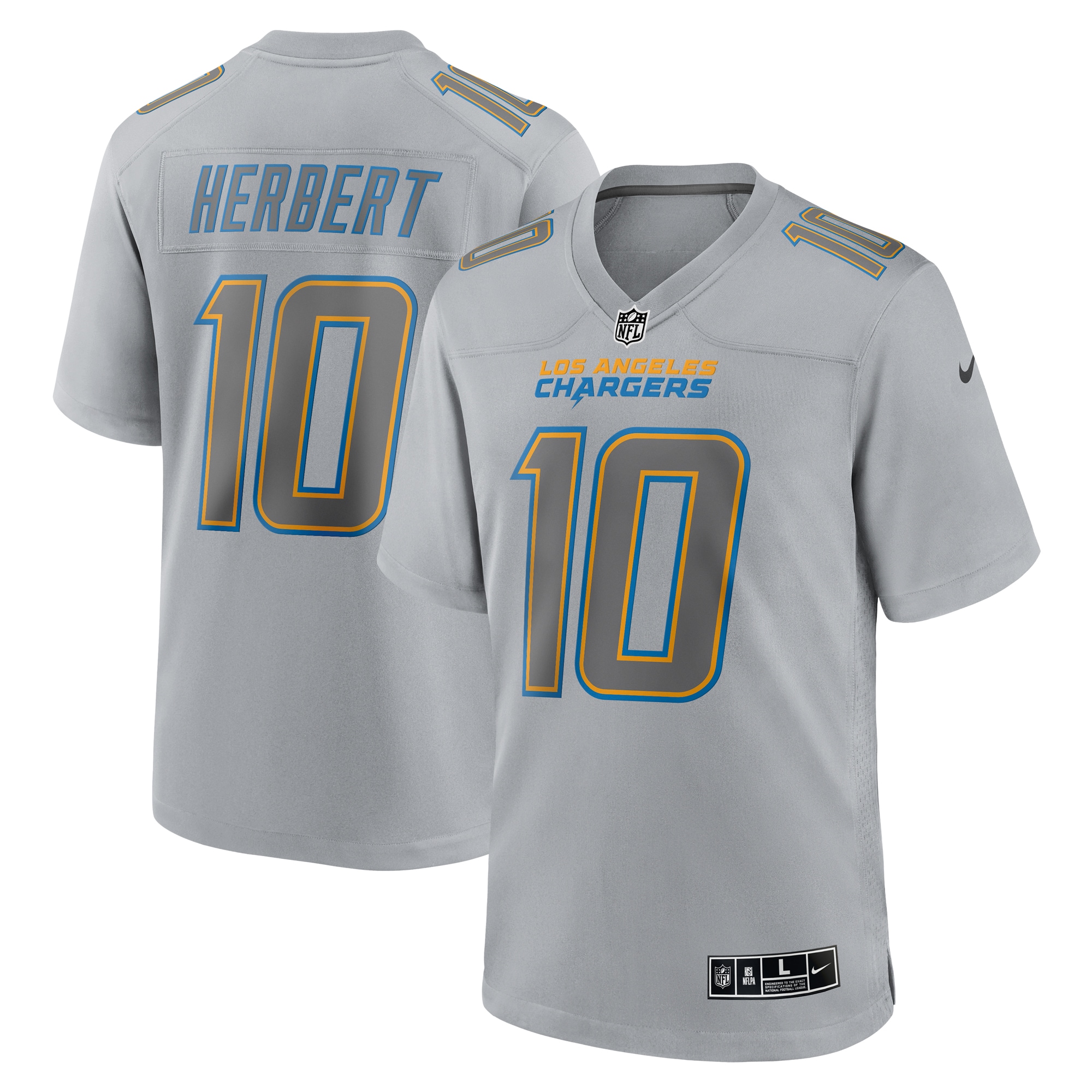 Justin Herbert Los Angeles Chargers  Atmosphere Fashion Game Jersey - Gray