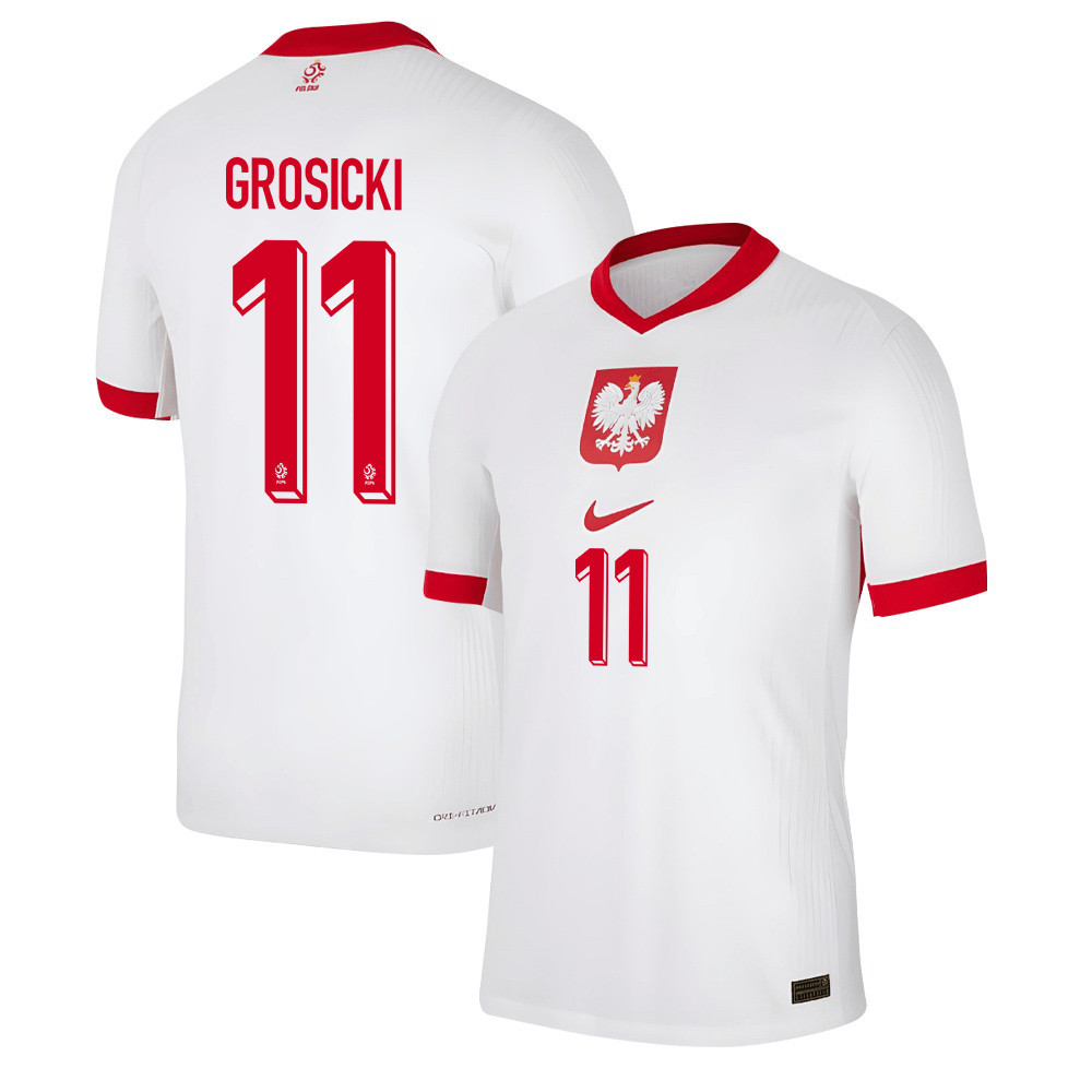 Kamil Grosicki 11 Poland National Team 2024/25 Home Men Jersey - White