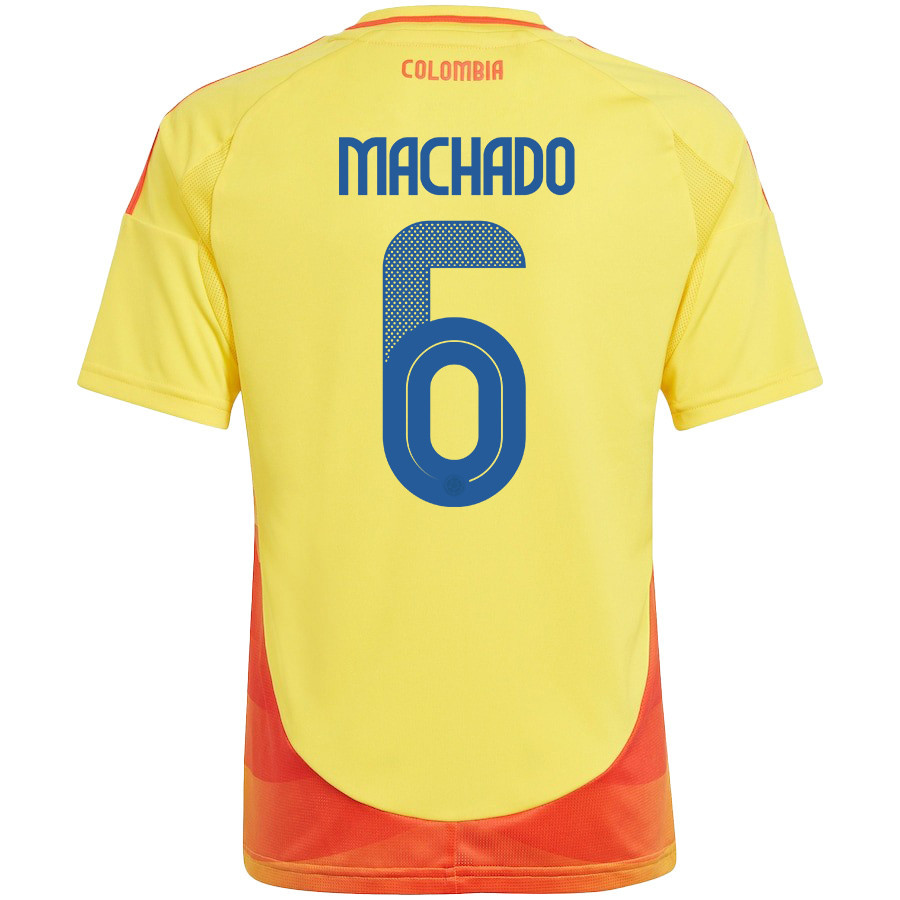 Deiver Machado 6 Colombia National Team 2024/25 Home YOUTH Jersey - Yellow