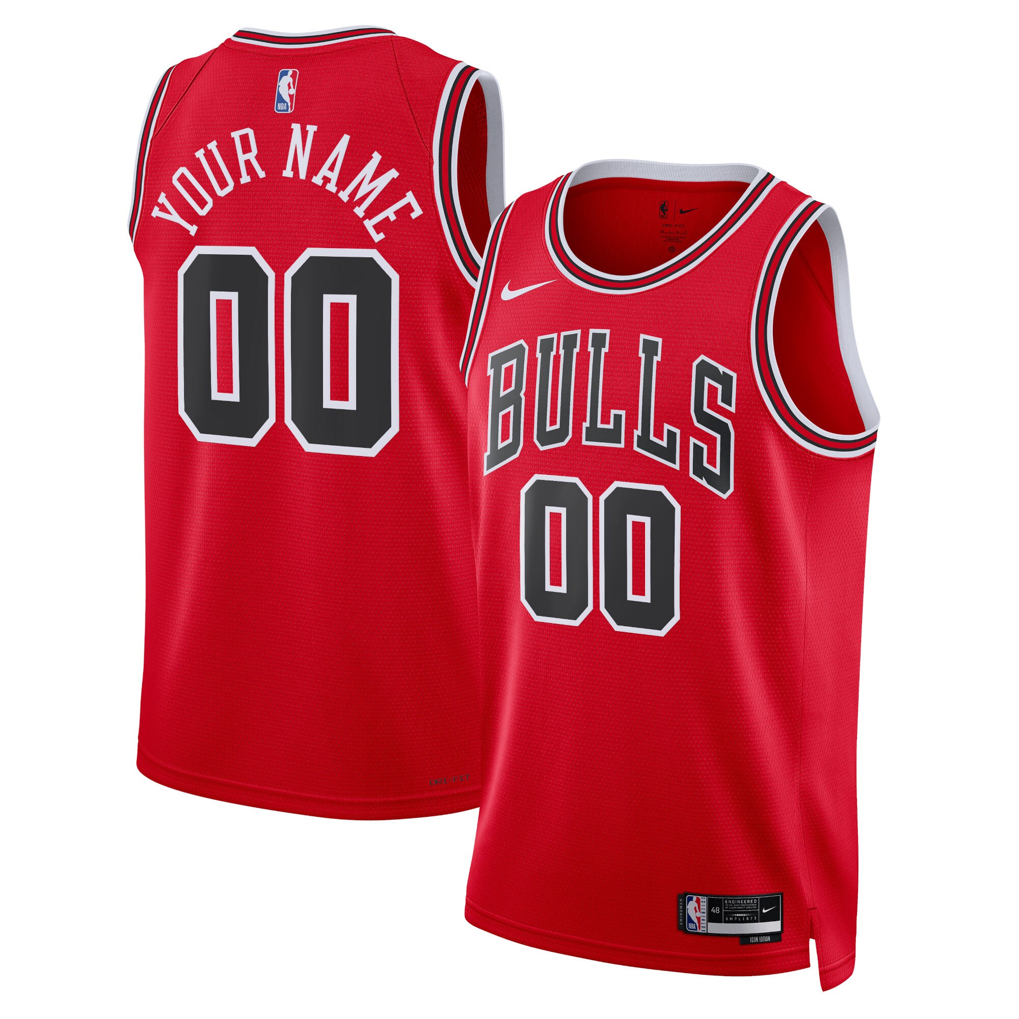 Chicago Bulls  Unisex Swingman Custom Jersey Red - Icon Edition