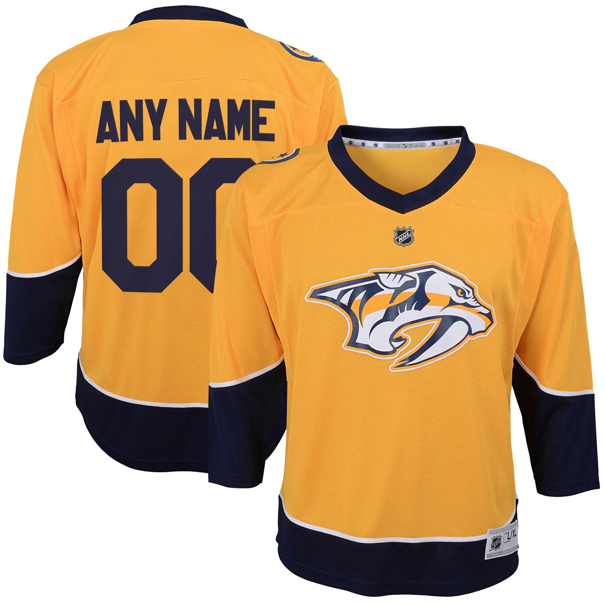 Nashville Predators Youth Home Replica Custom Jersey - Gold