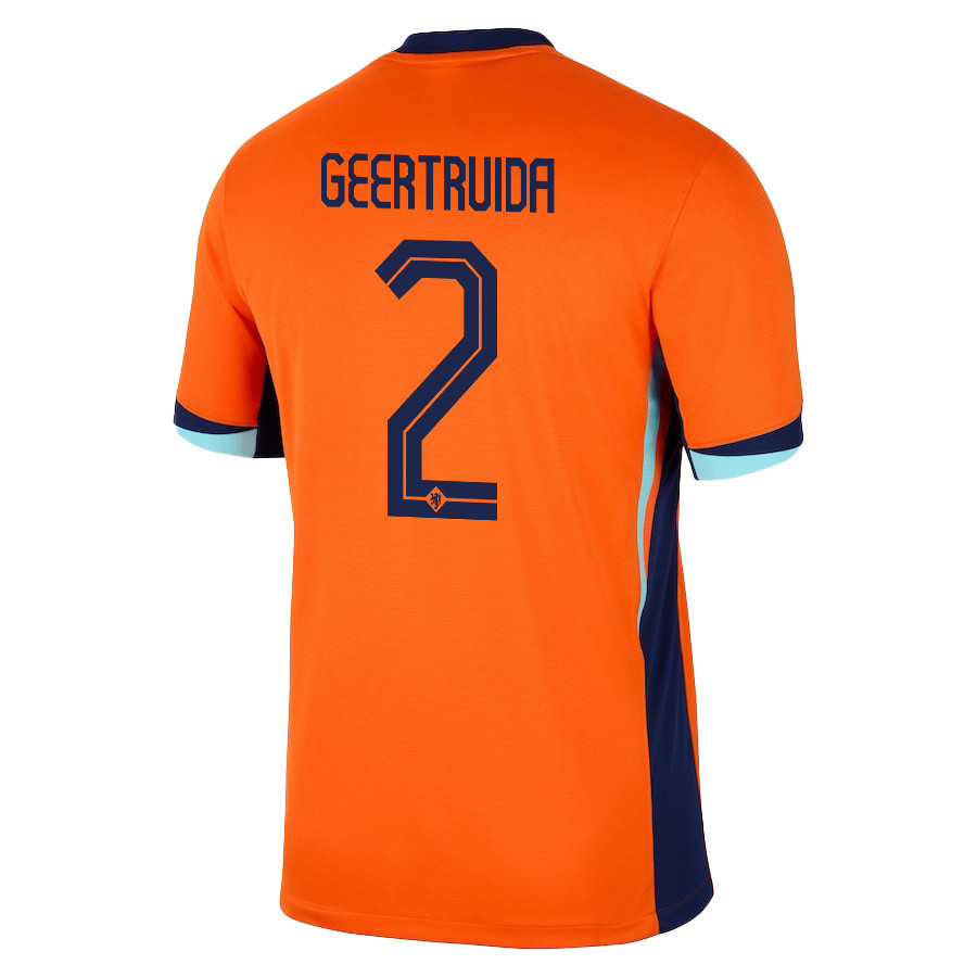 Lutsharel Geertruida 2 Netherlands National Team 2024/25 Home Men Jersey - Orange