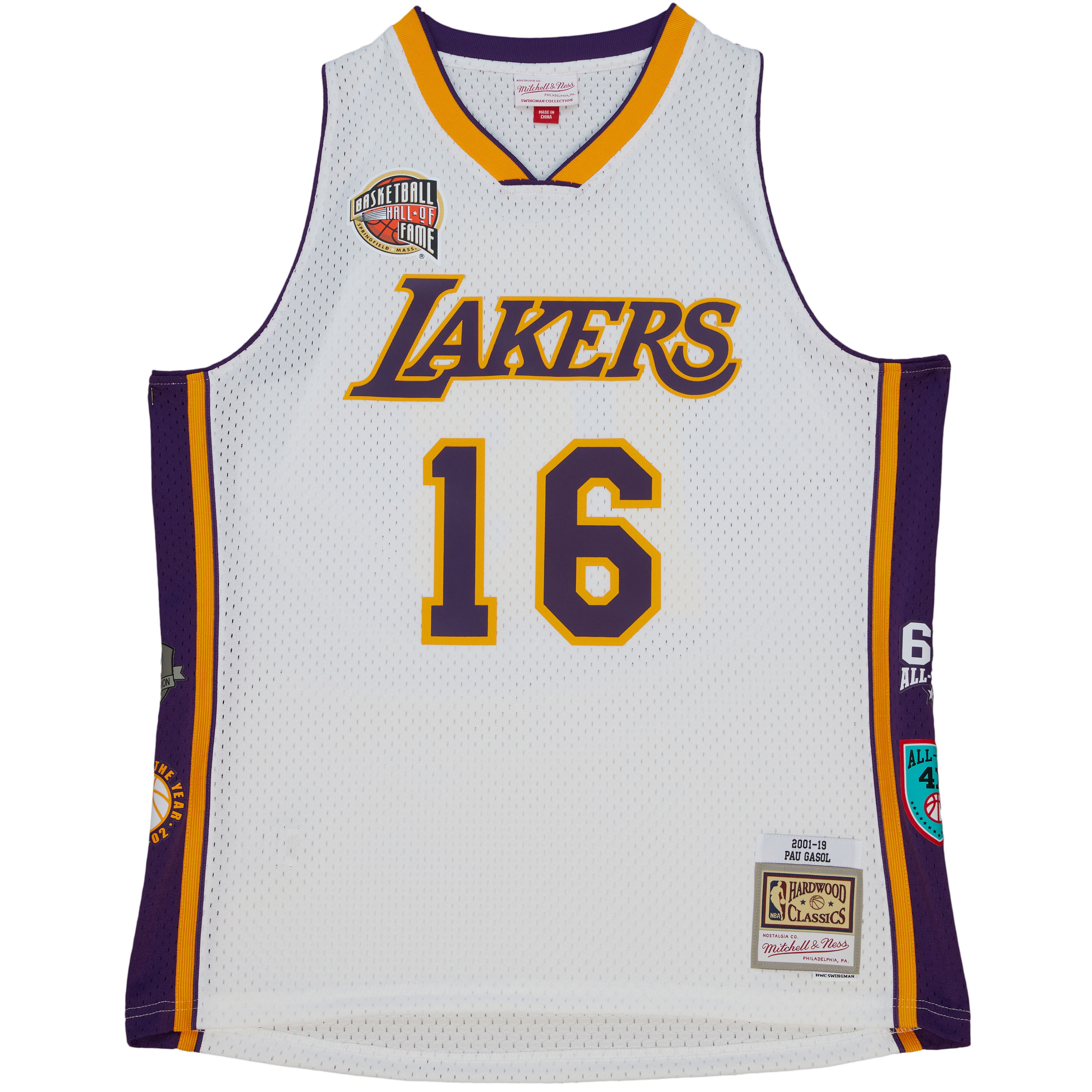 Pau Gasol Los Angeles Lakers Mitchell & Ness Unisex Hall of Fame Class of 2023 Throwback Swingman Jersey - White