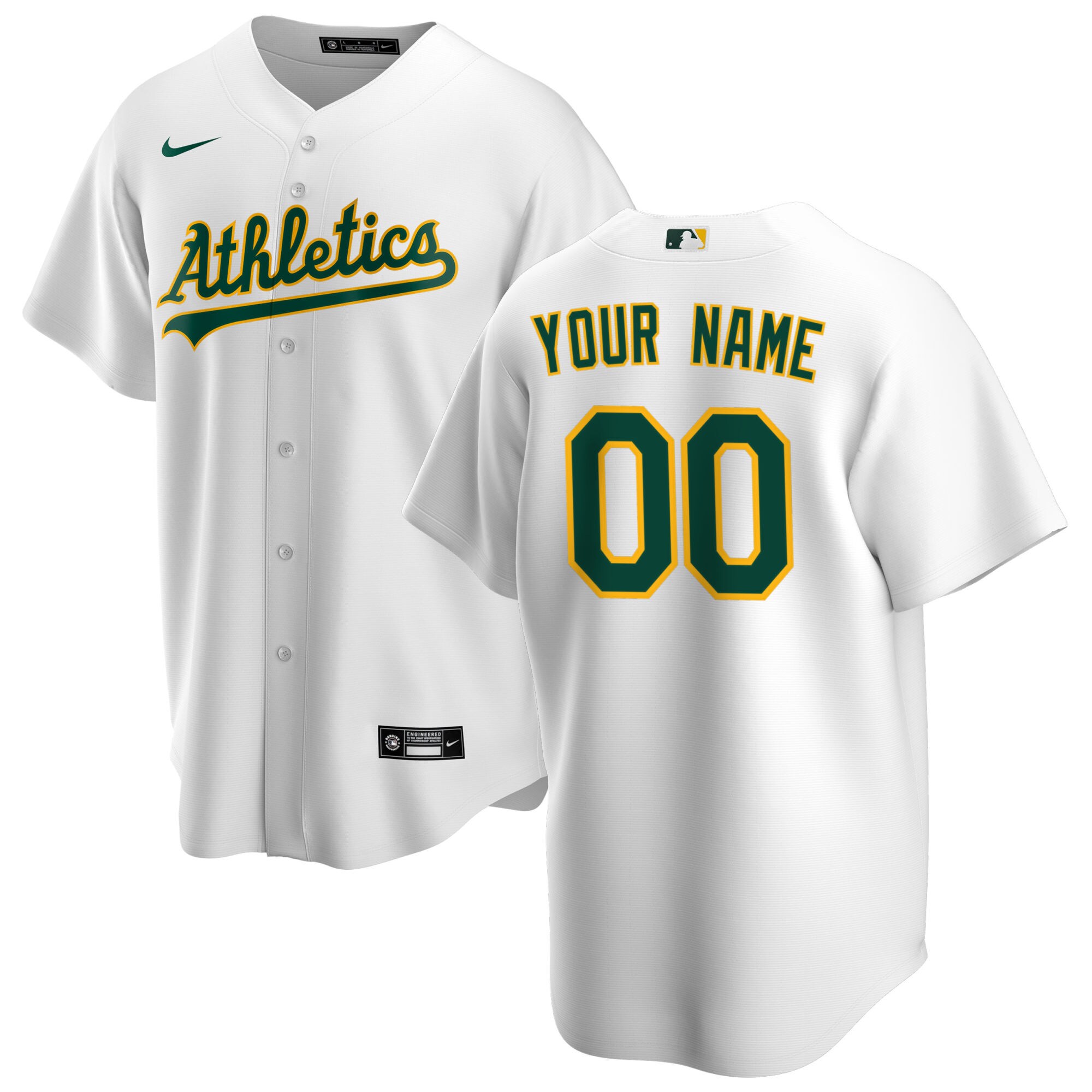 Oakland Athletics  Youth Home Replica Custom Jersey - White