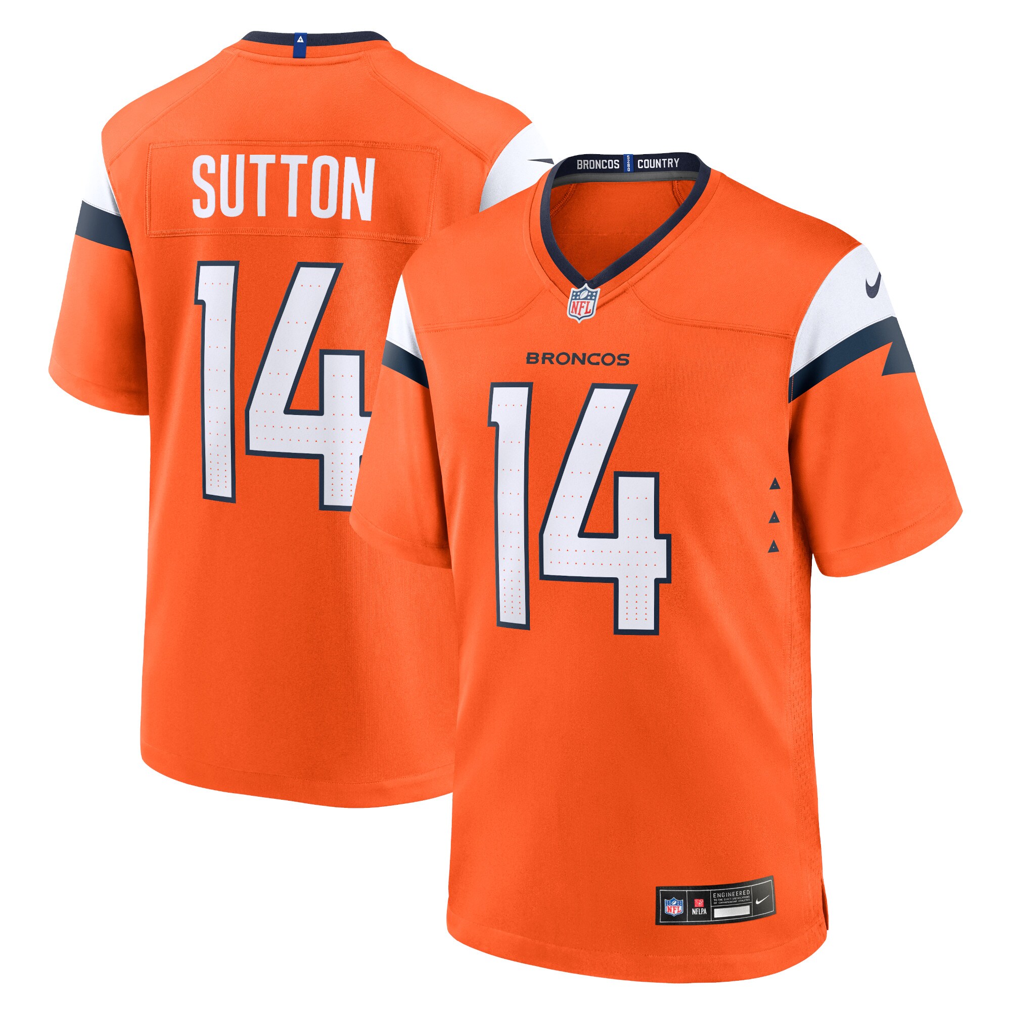 Courtland Sutton Denver Broncos  Game Jersey - Orange