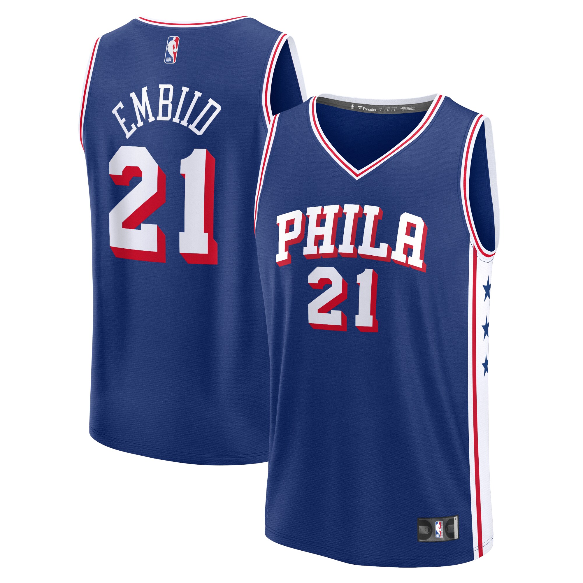 Joel Embiid Philadelphia 76ers Fanatics Fast Break Replica Jersey - Icon Edition - Royal