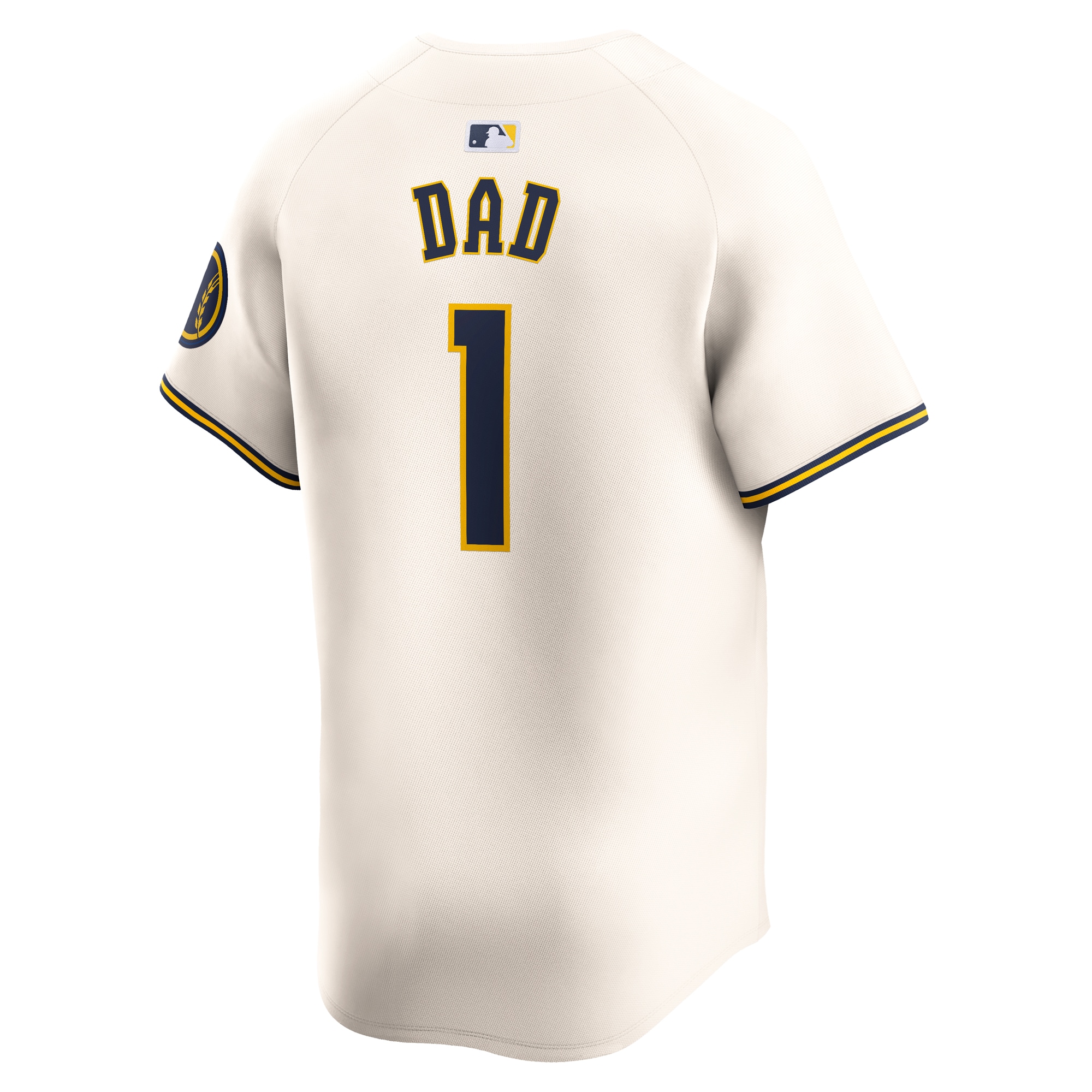 Milwaukee Brewers  #1 Dad Home Limited Jersey - Cream