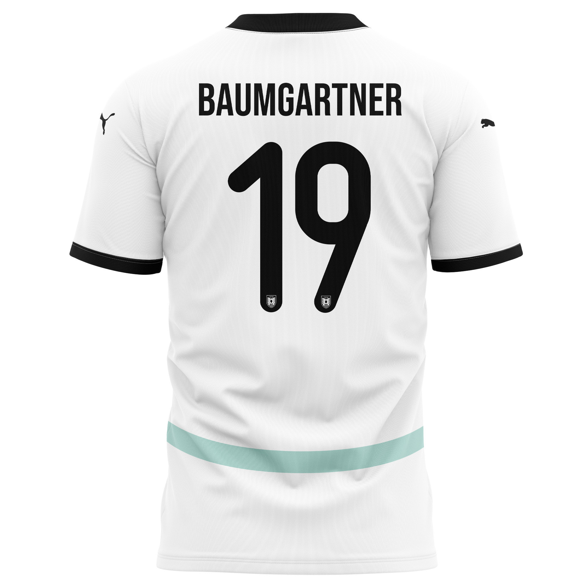 Christoph Baumgartner 19 Austria National Team 2024/25 Away Kits AOP T-shirt - White