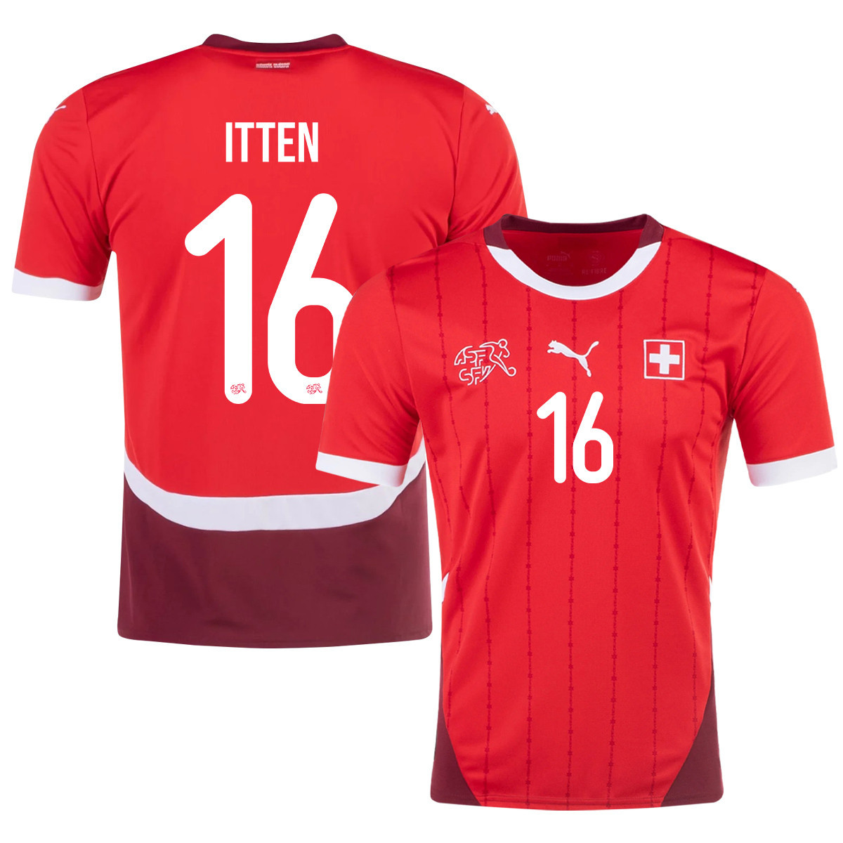 Cédric Itten 16 Switzerland National Team 2024/25 Home Men Jersey - Red