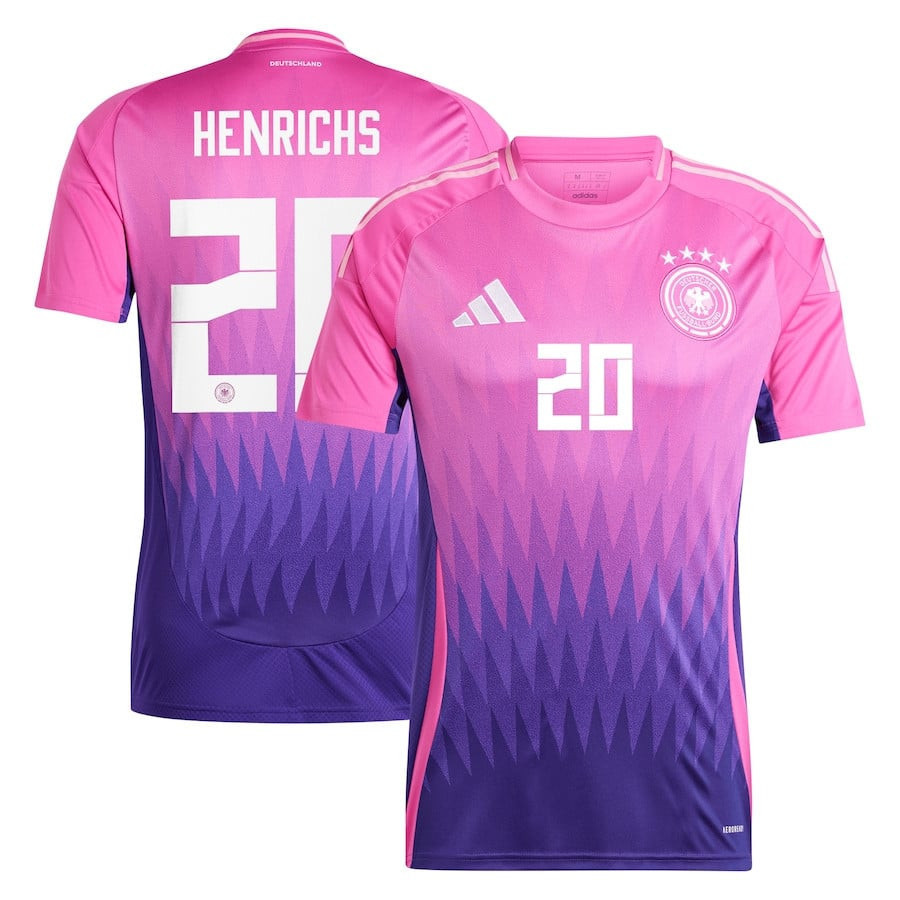 Benjamin Henrichs 20 Germany National Team 2024 Away Men Jersey - Pink
