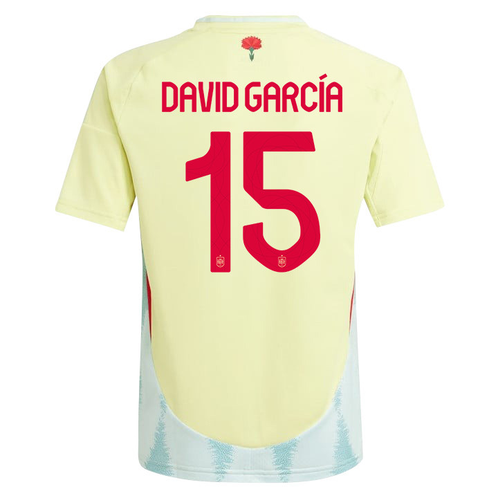 David García 15 Spain National Team 2024 Away YOUTH Jersey - Yellow