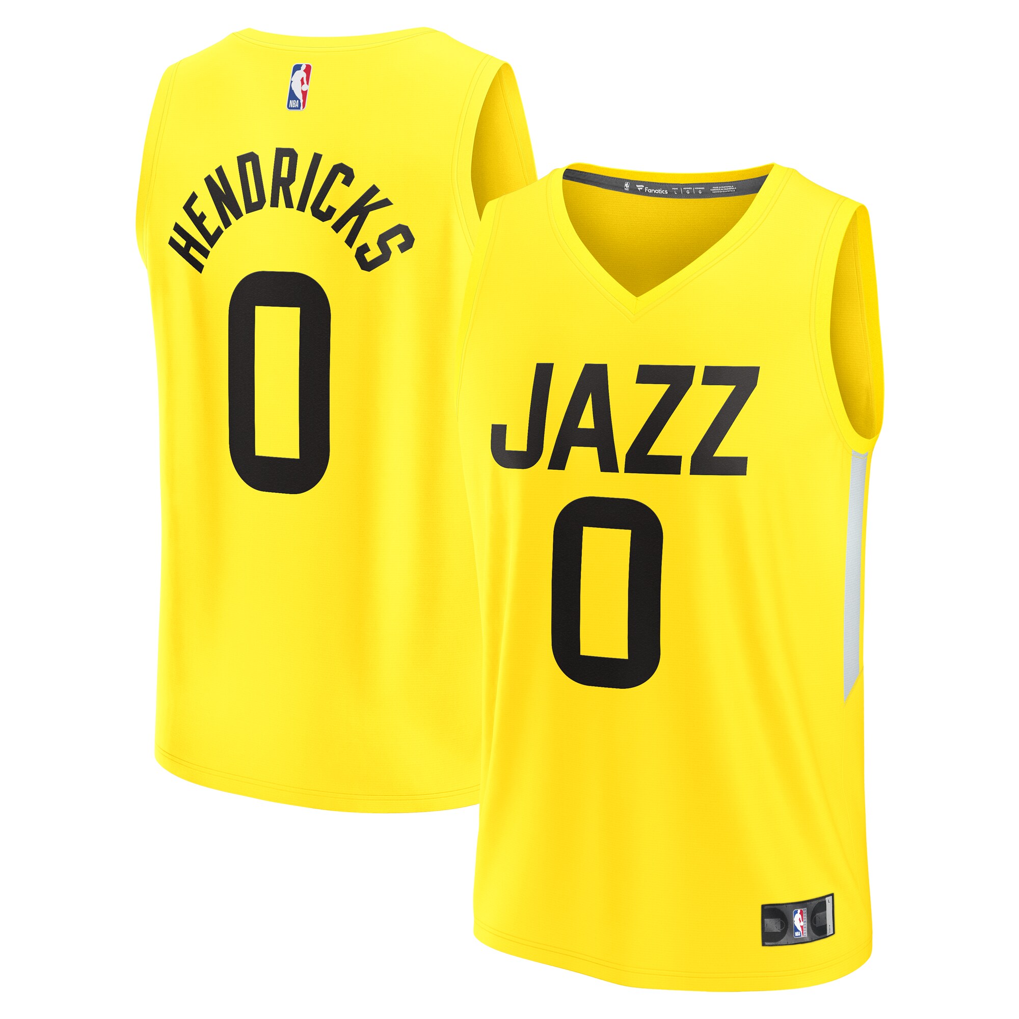 Taylor Hendricks Utah Jazz Fanatics Youth  Fast Break Replica Jersey - Icon Edition - Yellow