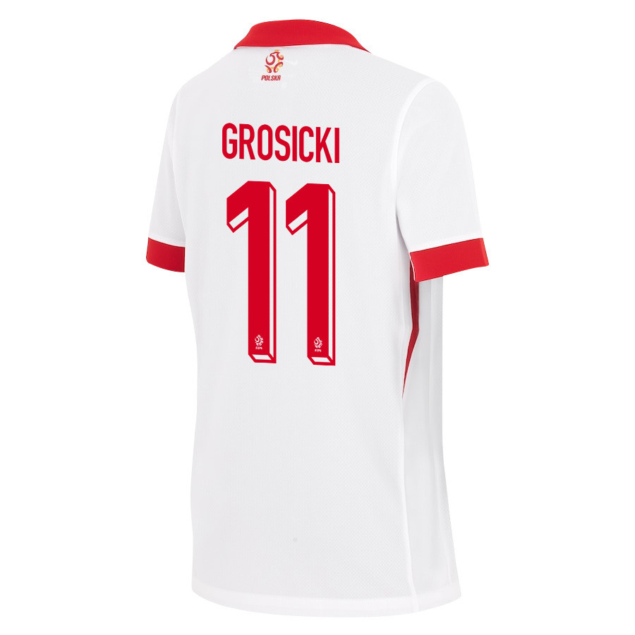 Kamil Grosicki 11 Poland National Team 2024/25 Home YOUTH Jersey - White