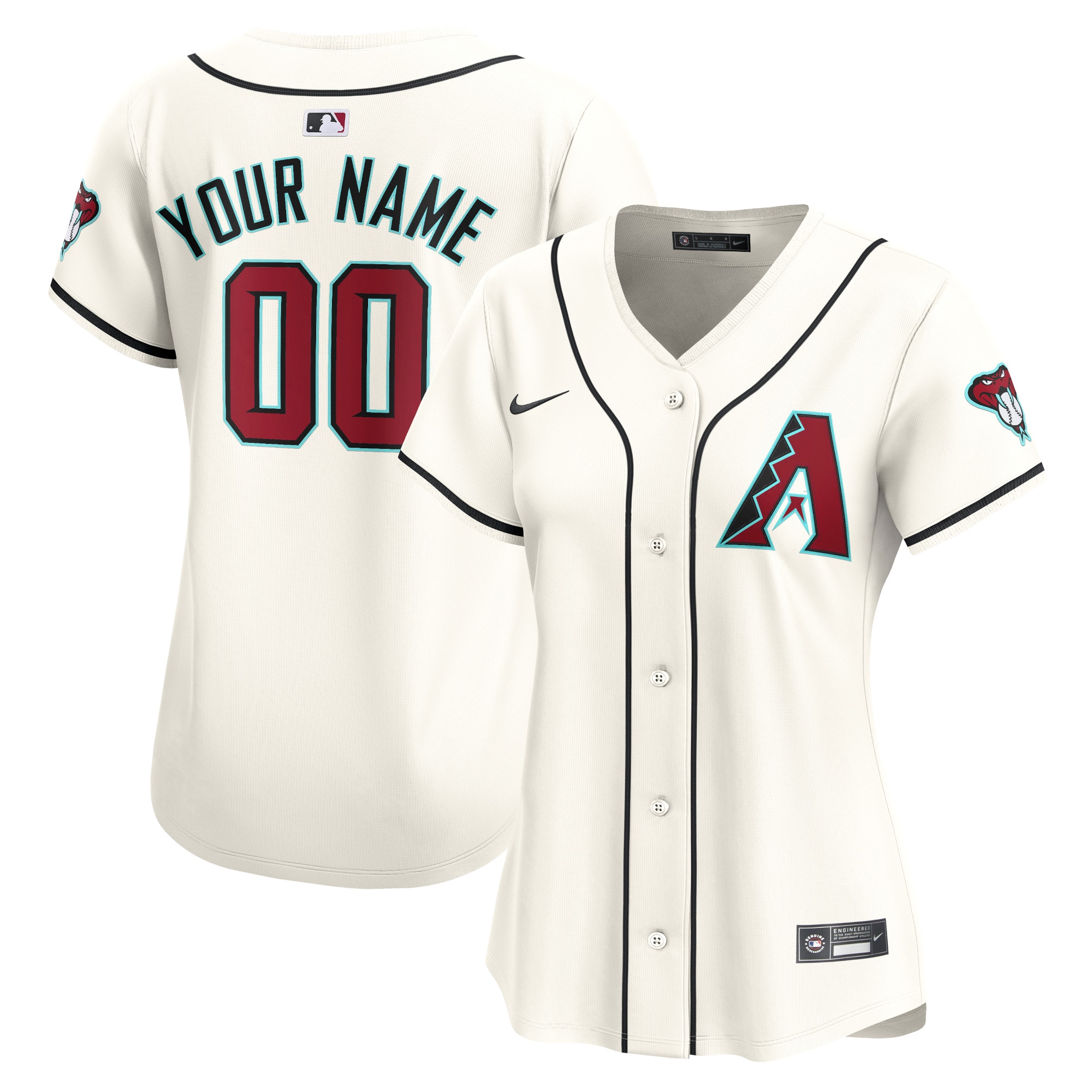 Arizona Diamondbacks  Women's Home Limited Custom Jersey - White