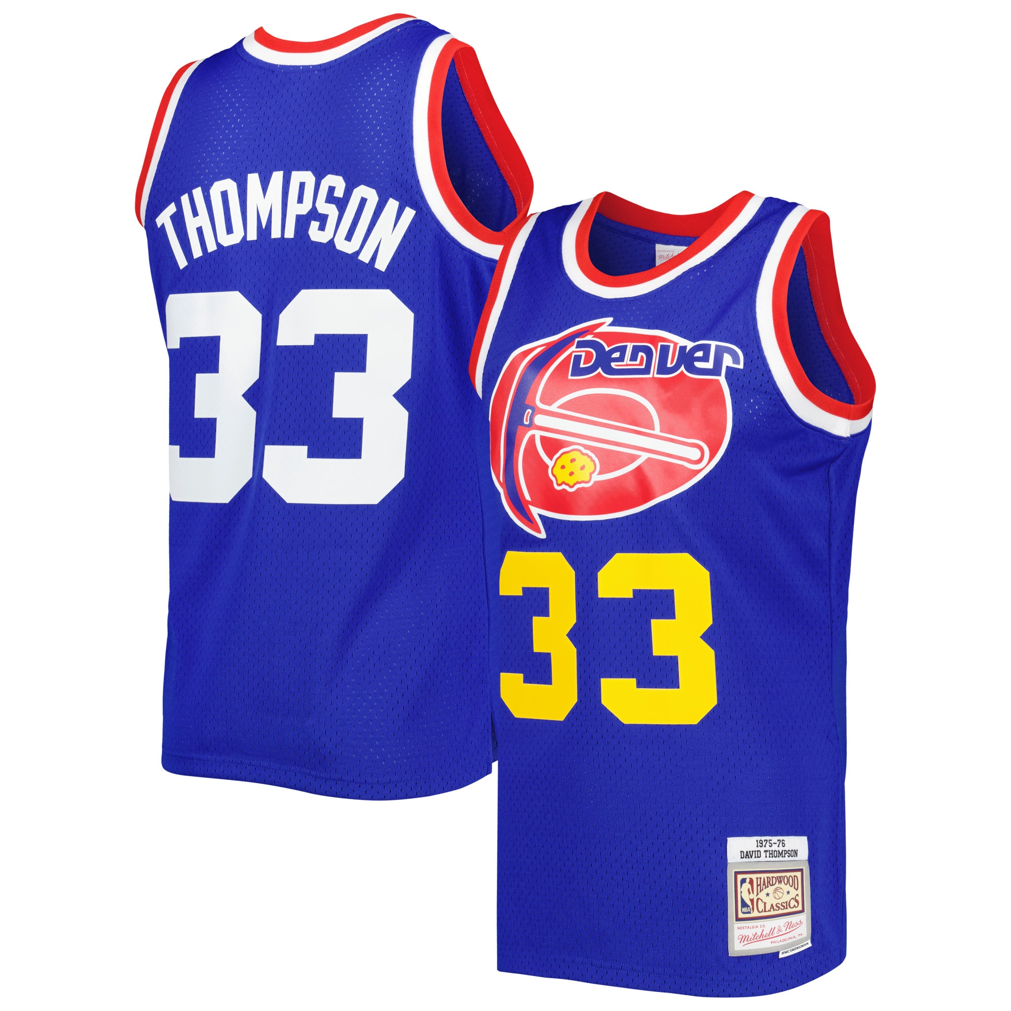 David Thompson Denver Nuggets Mitchell & Ness Hardwood Classics 1975\/76 Swingman Jersey - Royal
