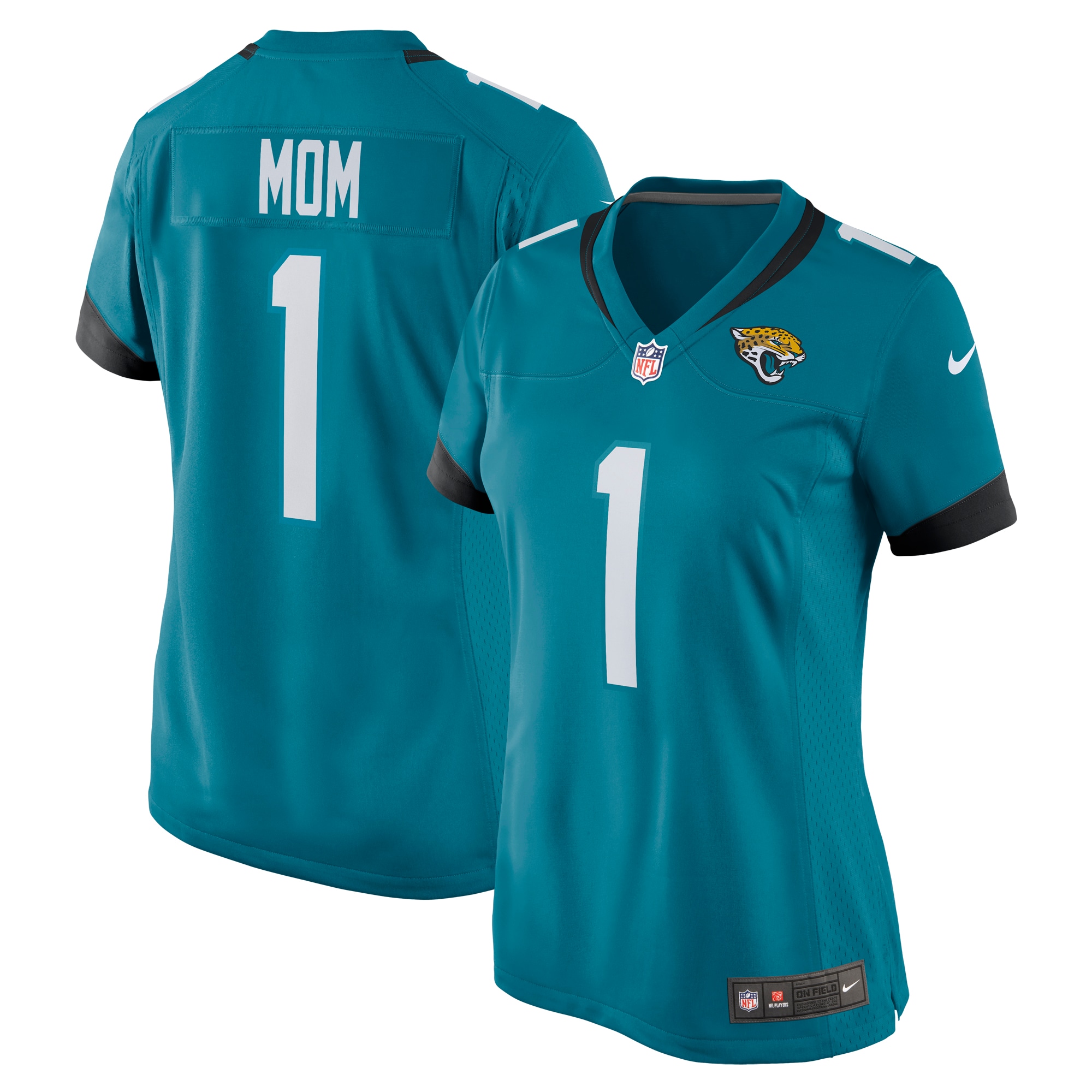Number 1 Mom Jacksonville Jaguars  Women's Game Jersey - Teal