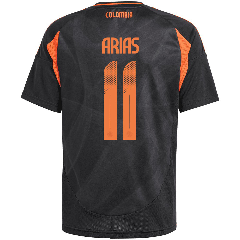 Jhon Arias 11 Colombia National Team 2024/25 Away YOUTH Jersey - Black