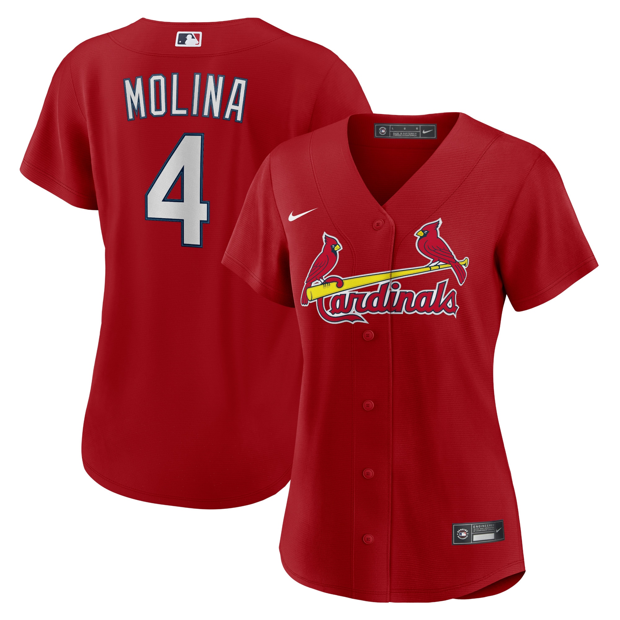 Yadier Molina St. Louis Cardinals  Women's Alternate Replica Player Jersey - Red