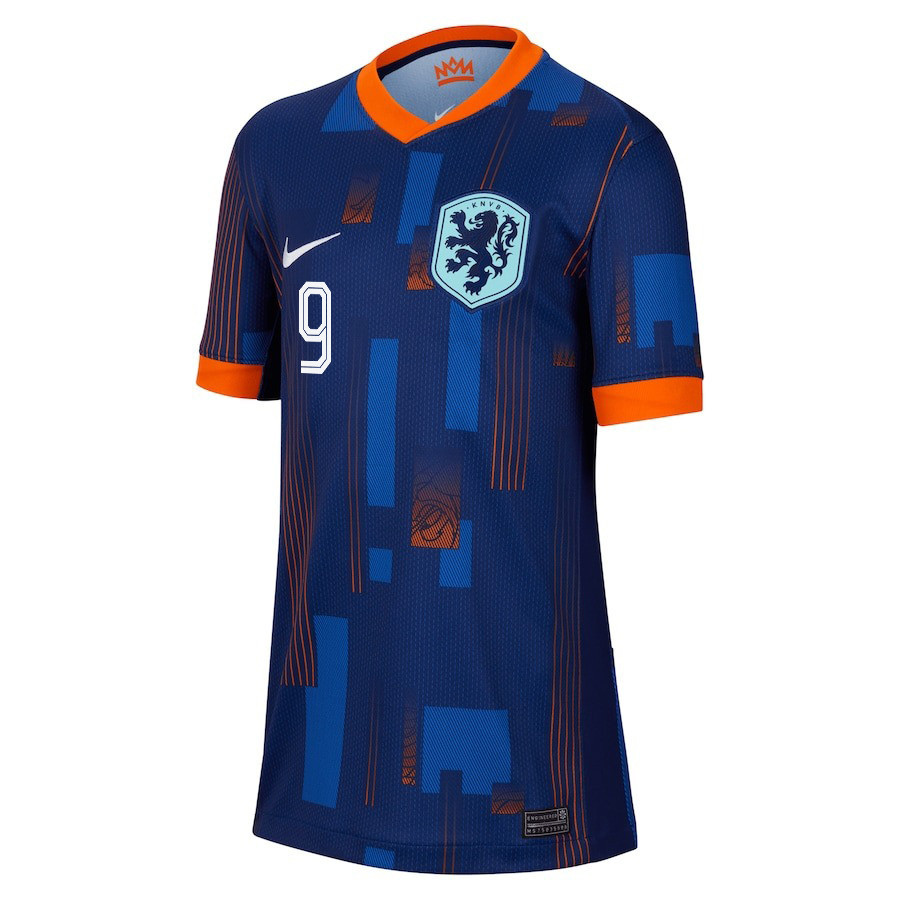 Wout Weghorst 9 Netherlands National Team 2024/25 Away YOUTH Jersey - Navy
