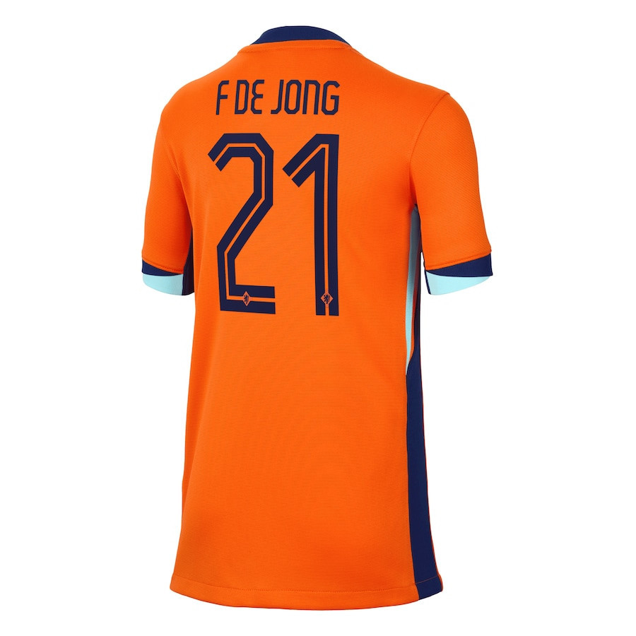 Frenkie de Jong 21 Netherlands National Team 2024 Home YOUTH Jersey - Orange