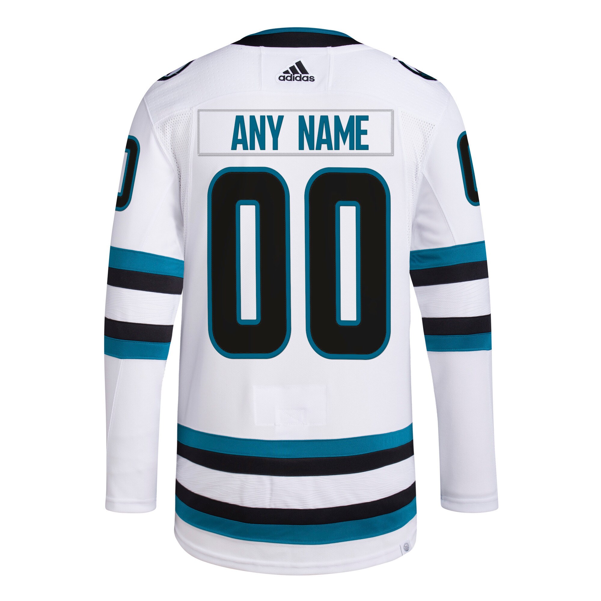 San Jose Sharks adidas  Away  Primegreen Authentic Custom Jersey - White