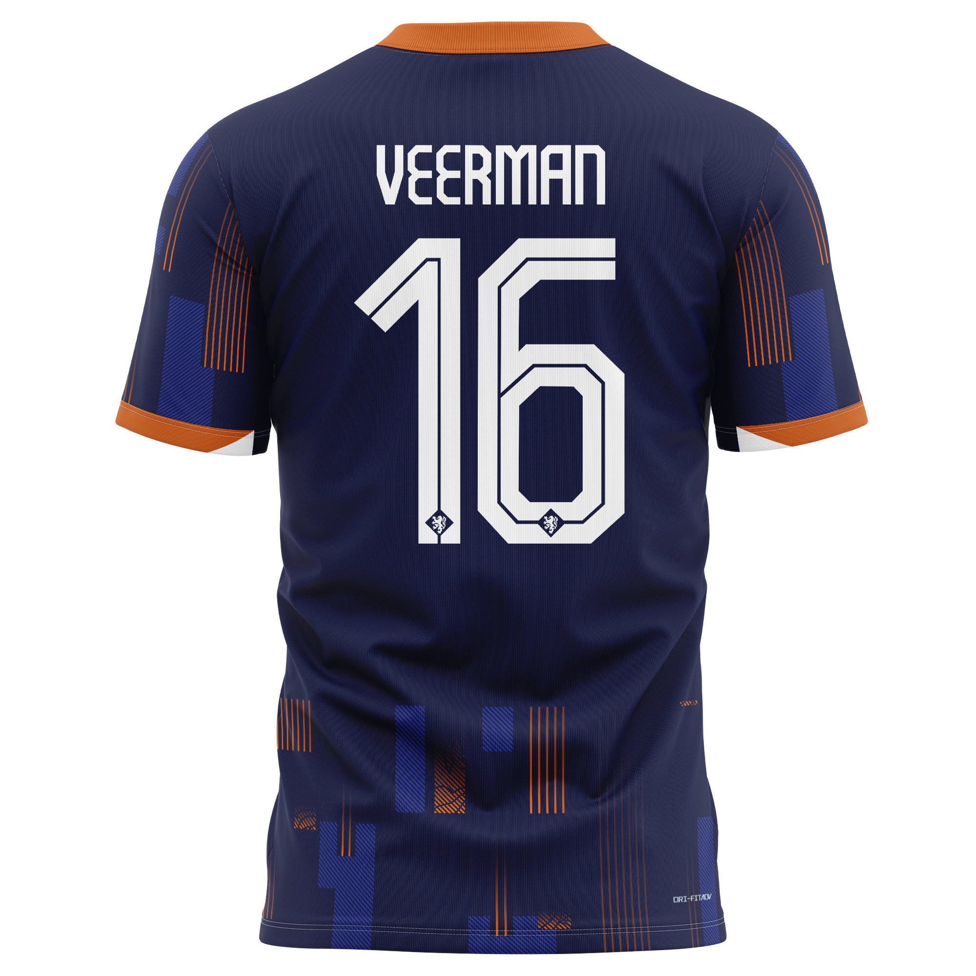 Joey Veerman 16 Netherlands National Team 2024 Away Kits AOP T-shirt - Navy