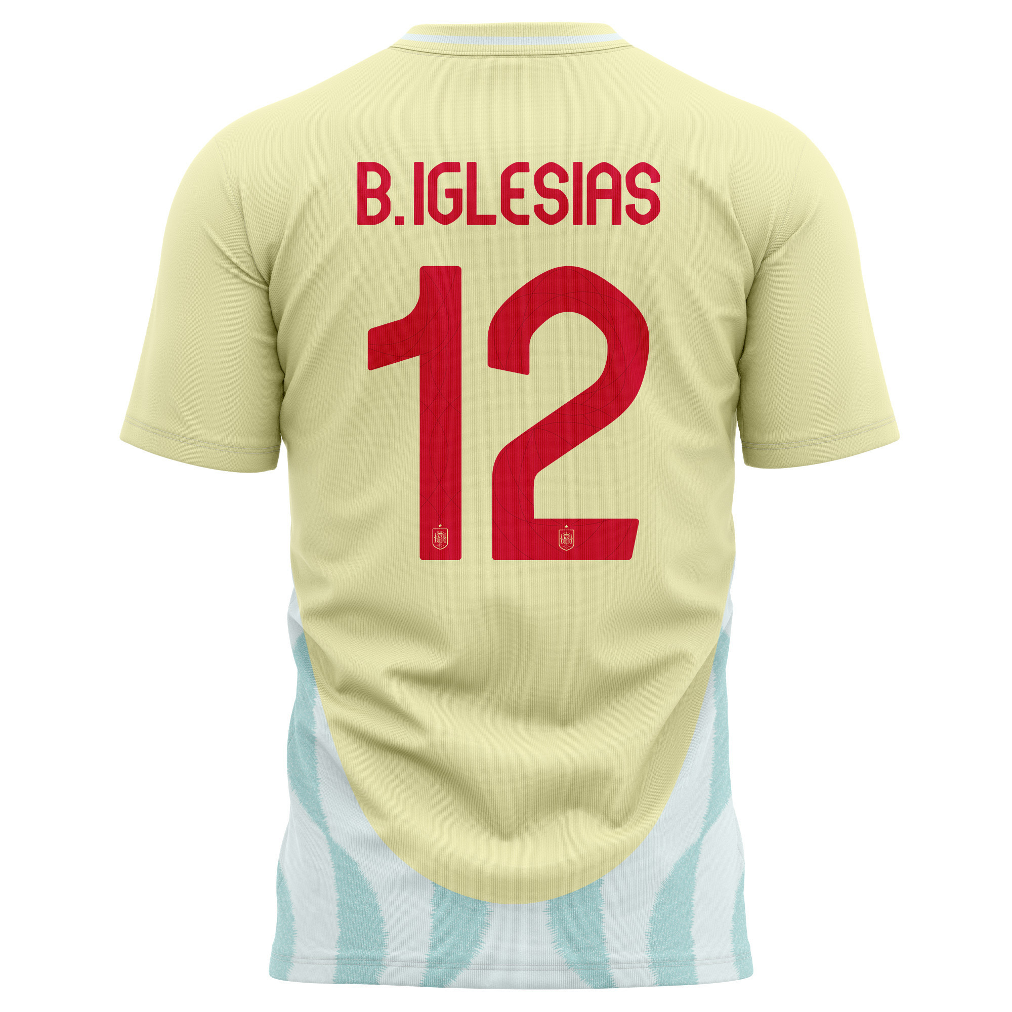 Borja Iglesias 12 Spain National Team 2024 Away Kits AOP T-shirt - Yellow