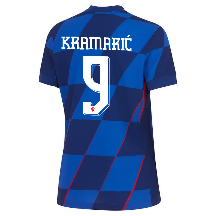 Andrej Kramarić 9 Croatia National Team 2024 Away WOMEN Jersey - Blue