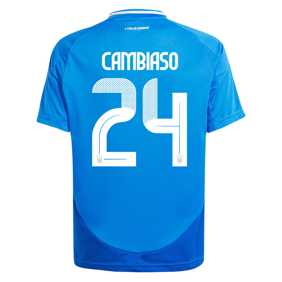 Andrea Cambiaso 24 Italy National Team 2024/25 Home YOUTH Jersey - Blue