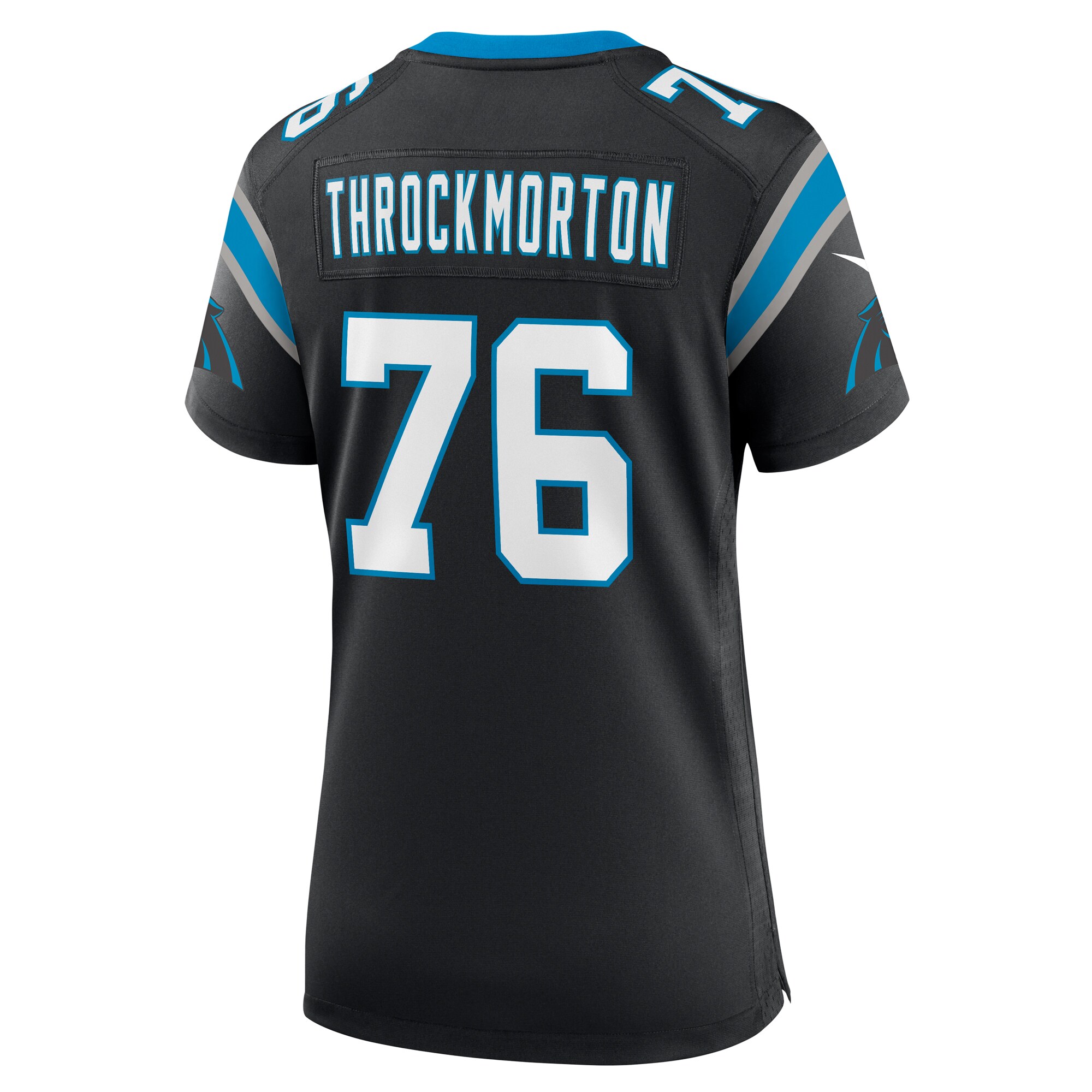 Calvin Throckmorton Carolina Panthers  Women's Team Game Jersey -  Black