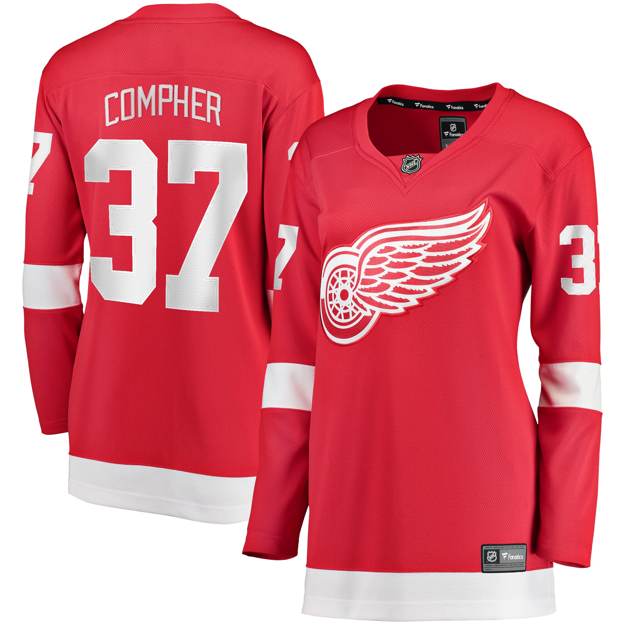J.T. Compher Detroit Red Wings Fanatics Women's Home Breakaway Player Jersey - Red