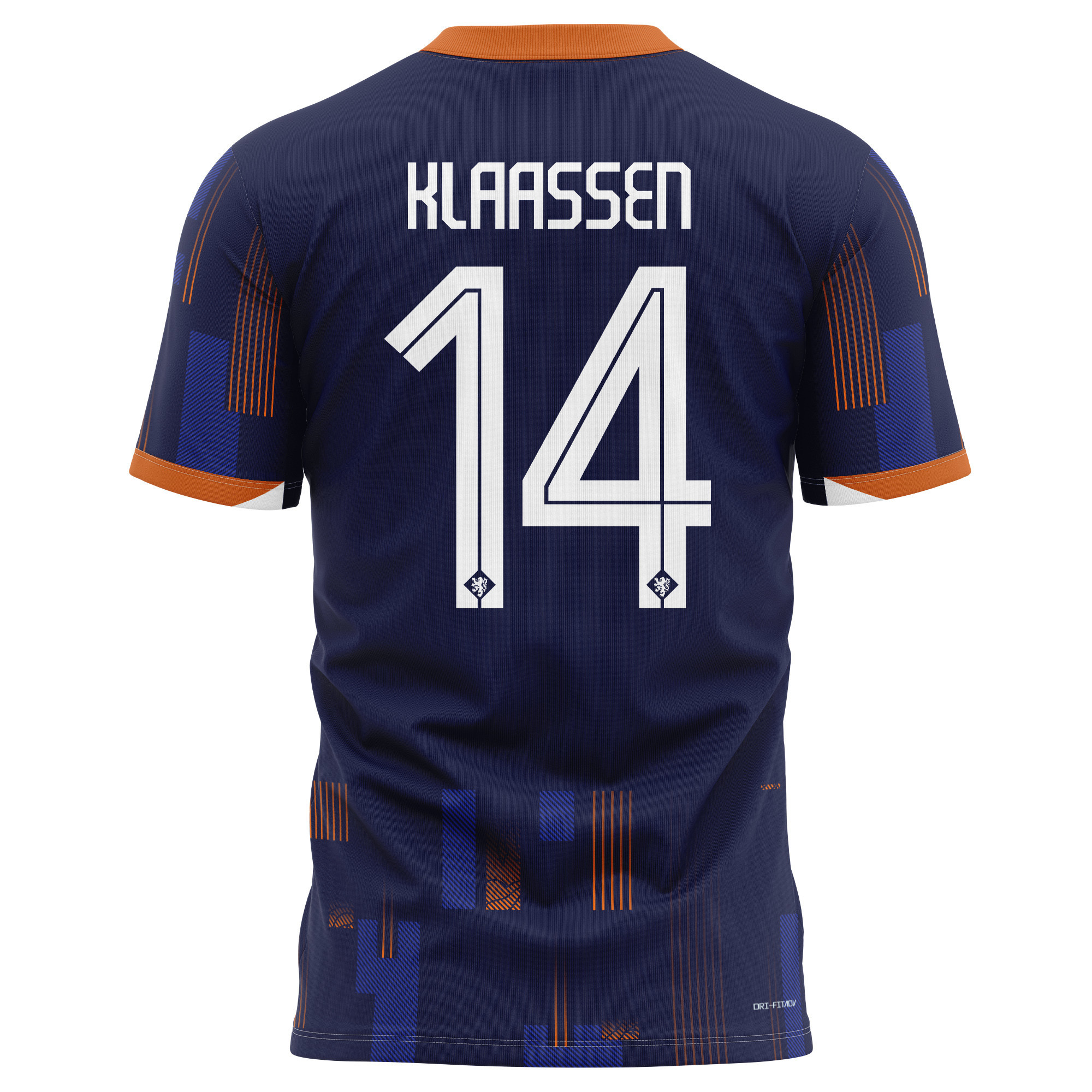Davy Klaassen 14 Netherlands National Team 2024 Away Kits AOP T-shirt - Navy